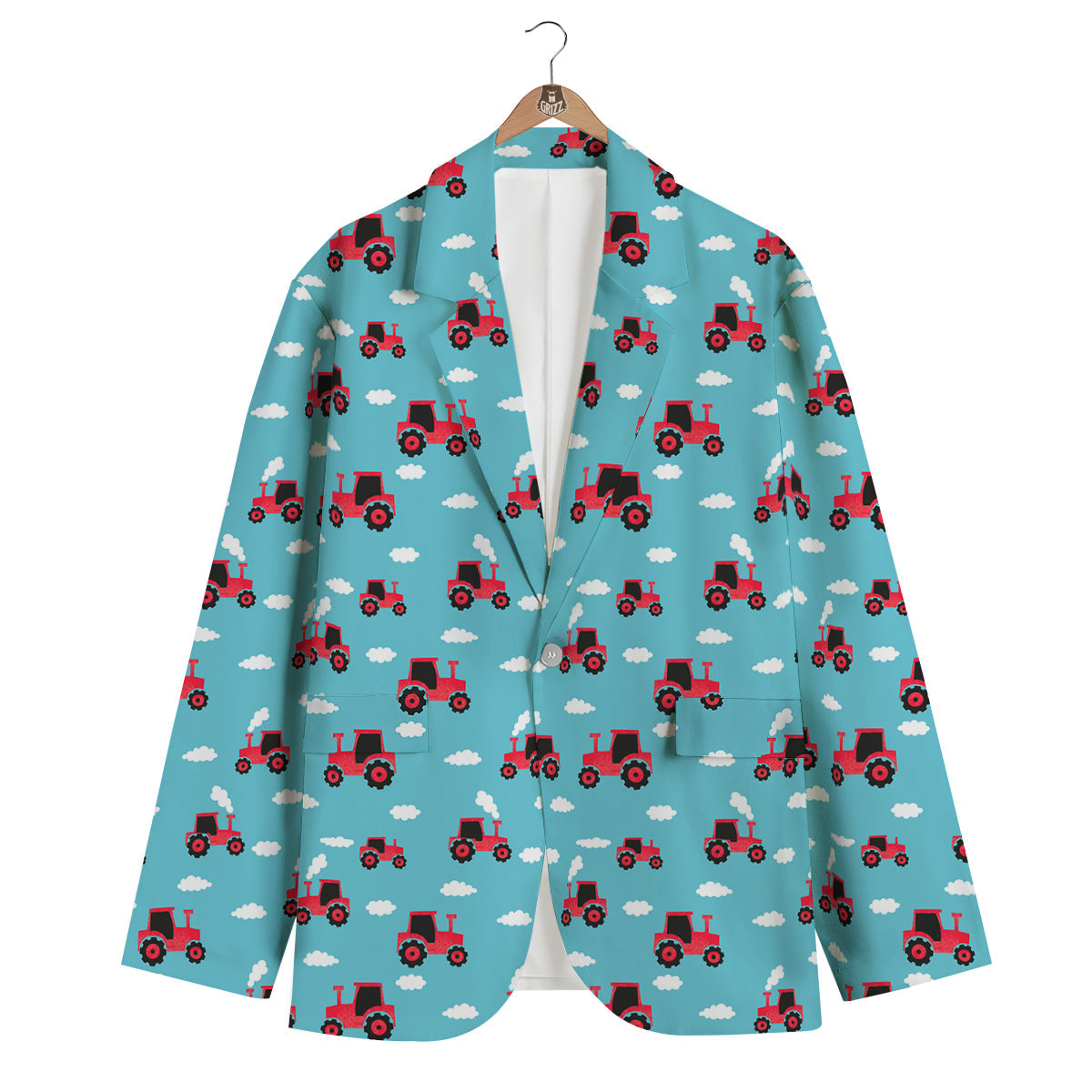 Tractor On Coud Print Pattern Men's Blazer-grizzshop