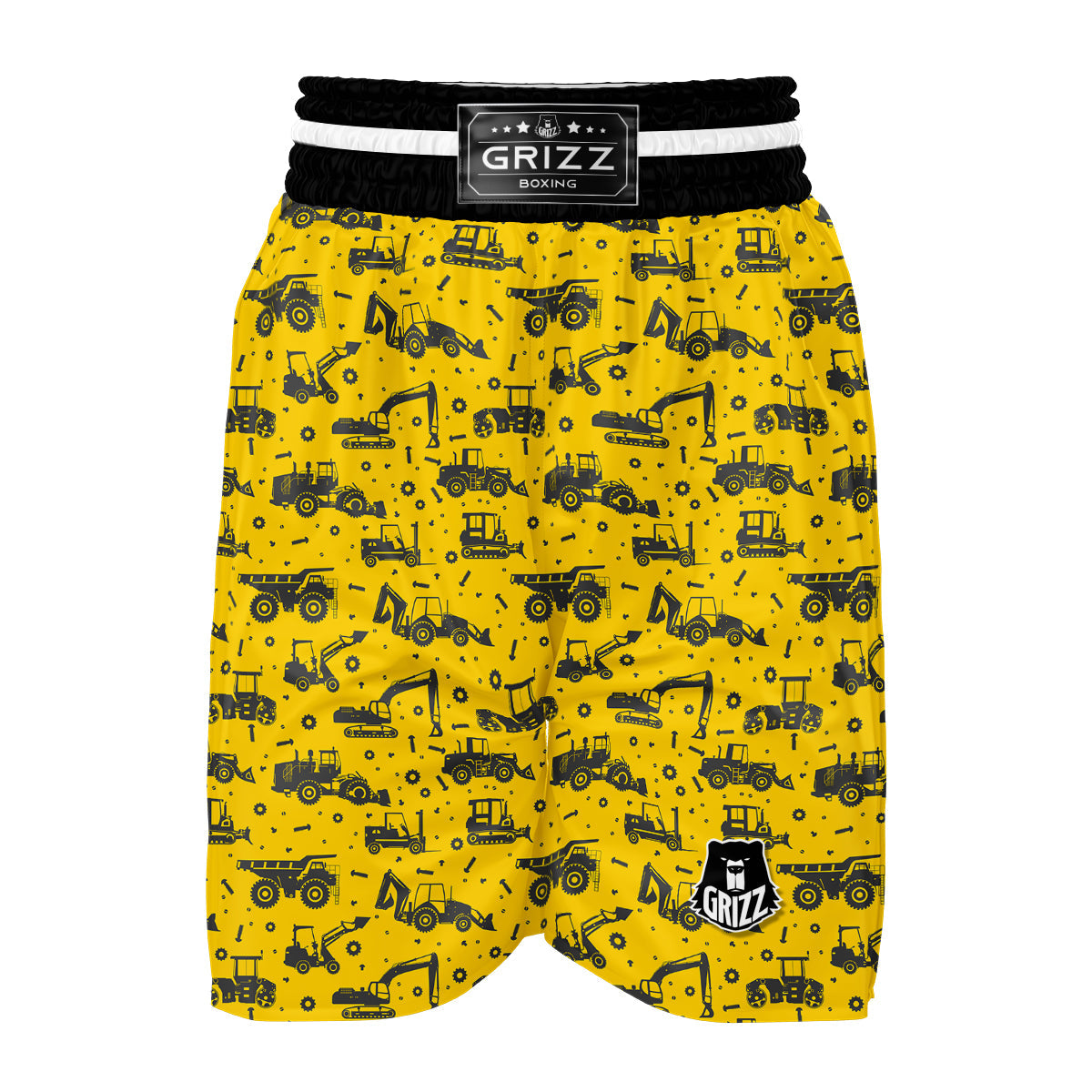 Tractor Yellow Print Pattern Boxing Shorts-grizzshop