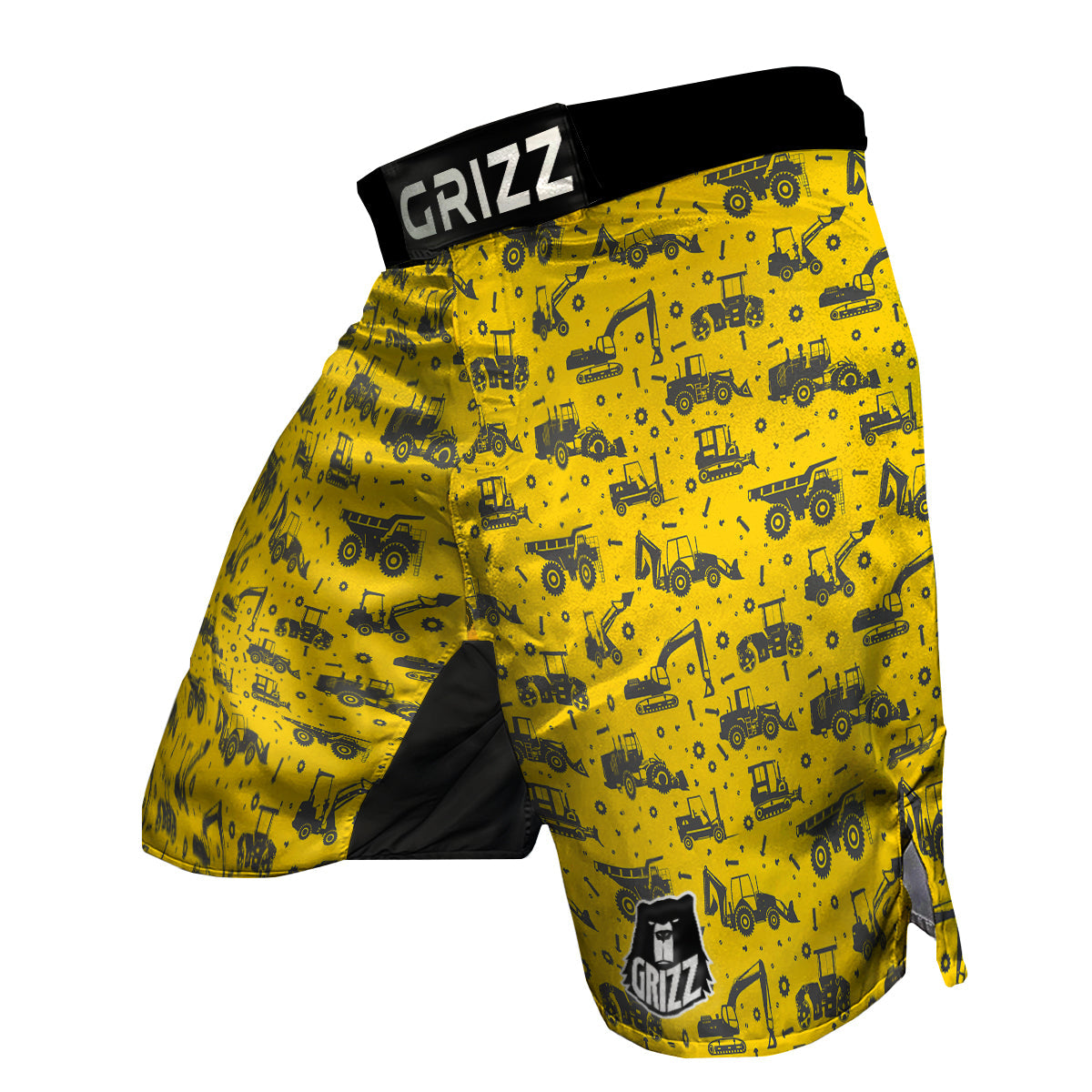 Tractor Yellow Print Pattern MMA Shorts-grizzshop