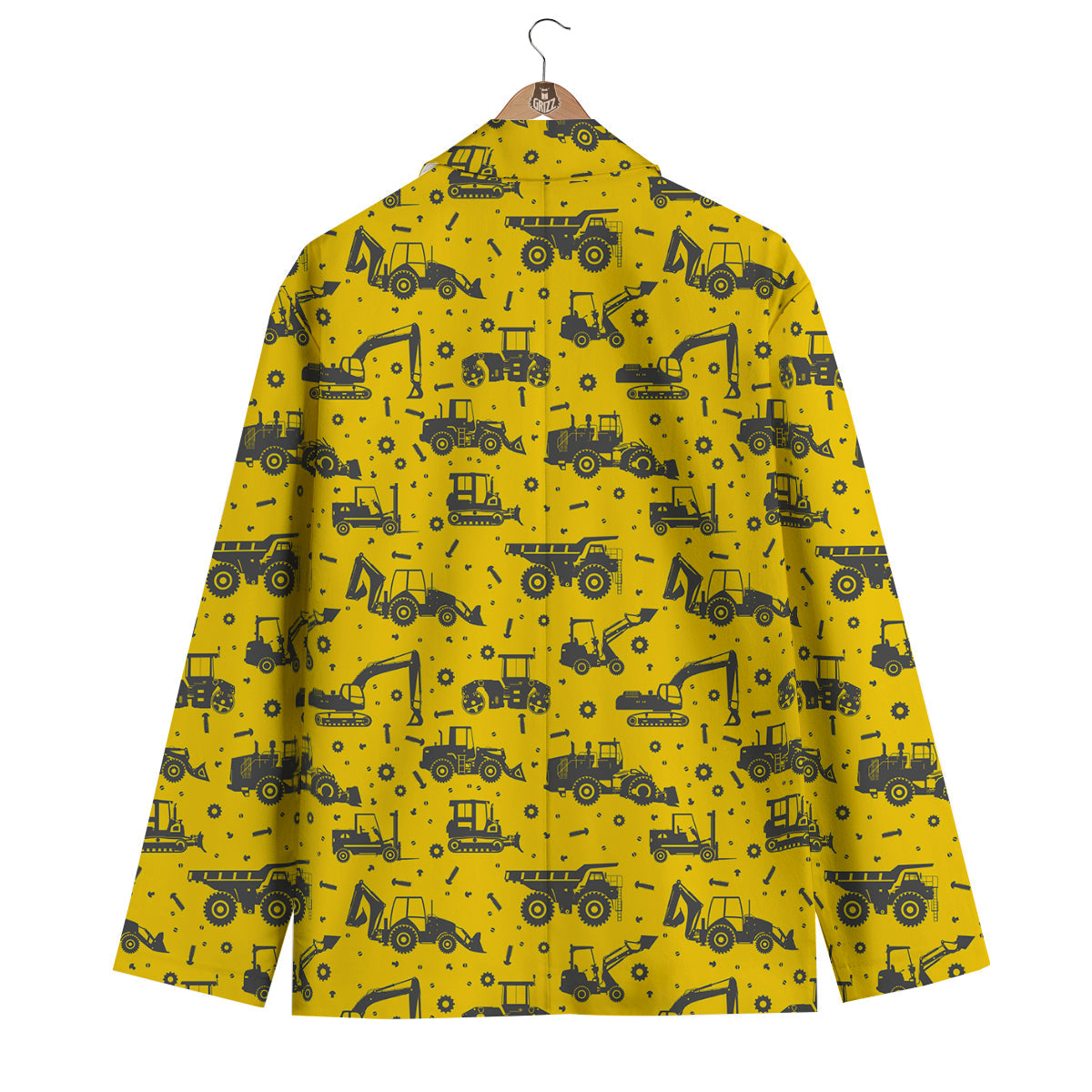 Tractor Yellow Print Pattern Men's Blazer-grizzshop