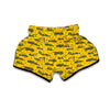 Tractor Yellow Print Pattern Muay Thai Boxing Shorts-grizzshop