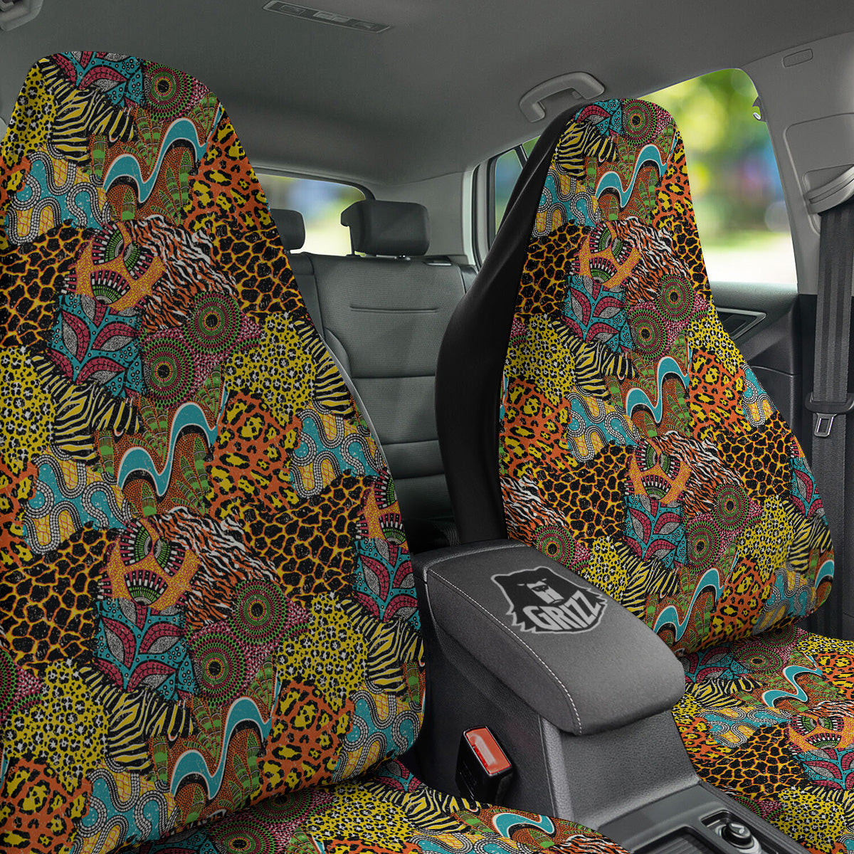 Traditional African And Wild Animal Skins Print Pattern Car Seat Covers-grizzshop