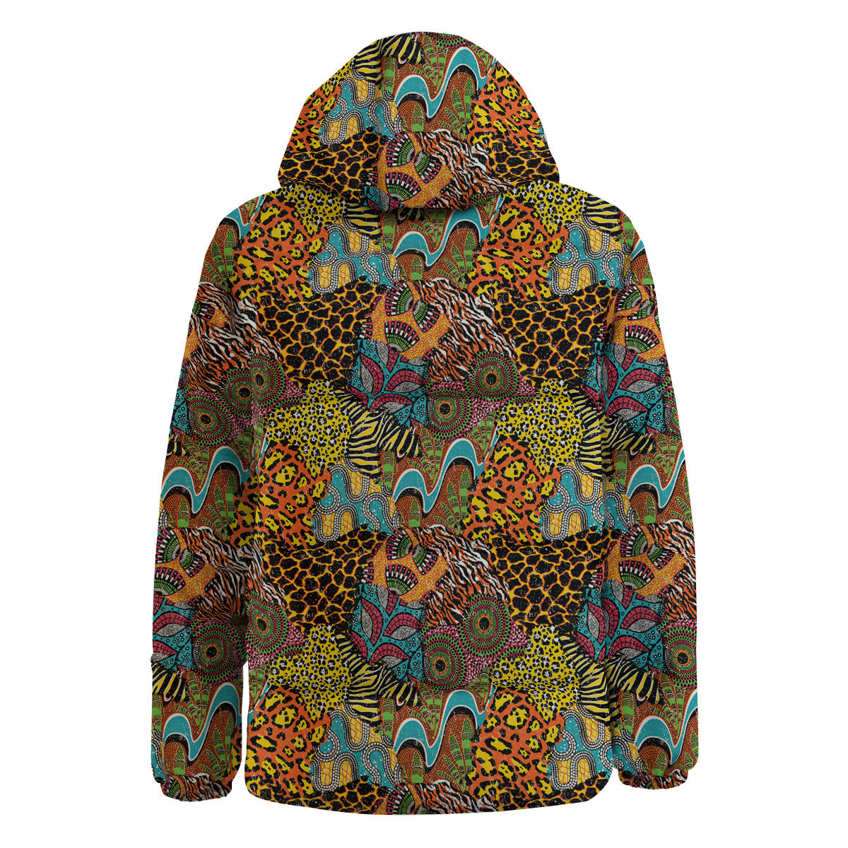 Traditional African And Wild Animal Skins Print Pattern Down Jacket-grizzshop