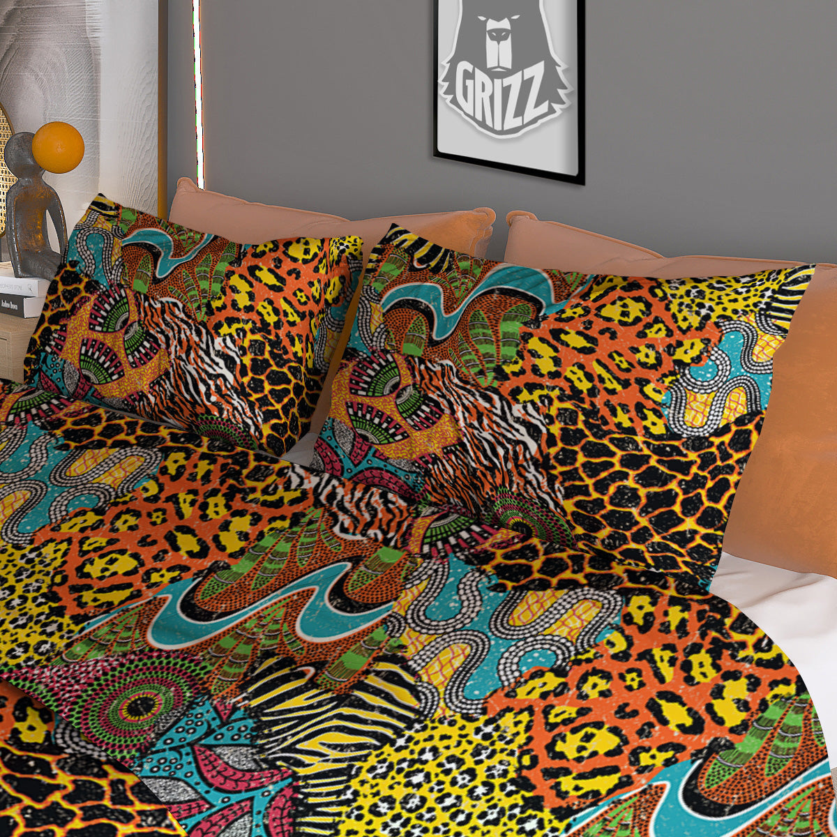 Traditional African And Wild Animal Skins Print Pattern Duvet Cover Bedding Set