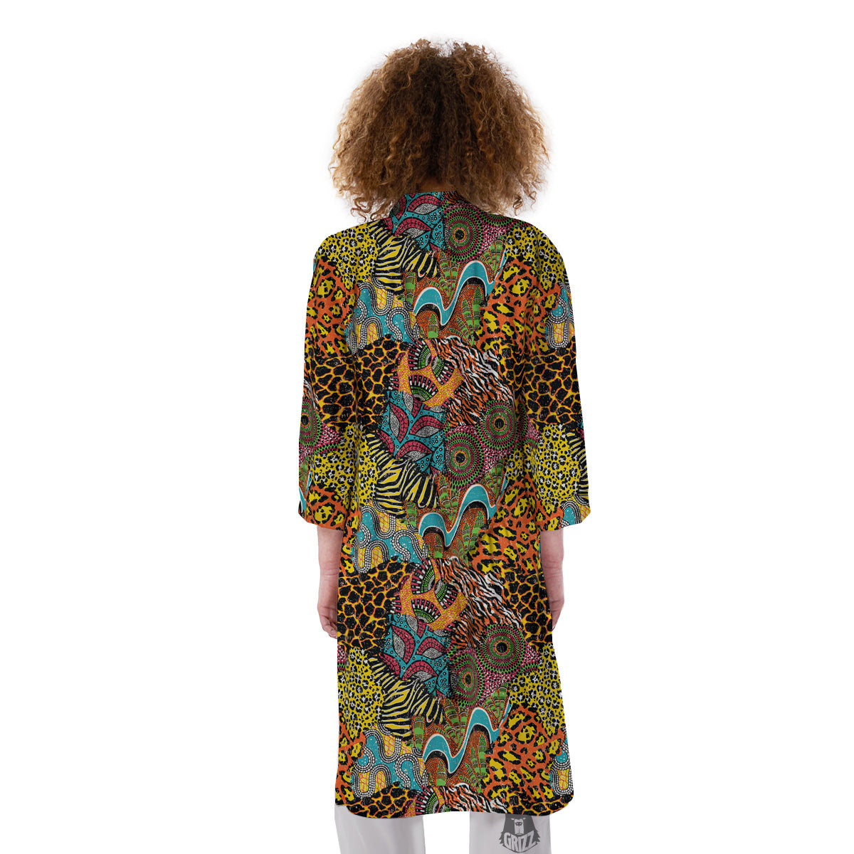 Traditional African And Wild Animal Skins Print Pattern Kimono-grizzshop