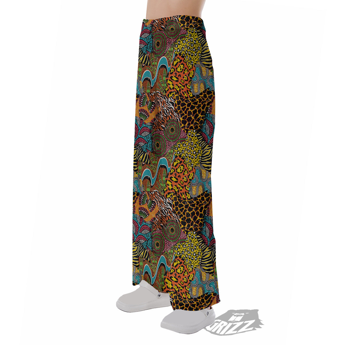 Traditional African And Wild Animal Skins Print Pattern Pajama Pants-grizzshop