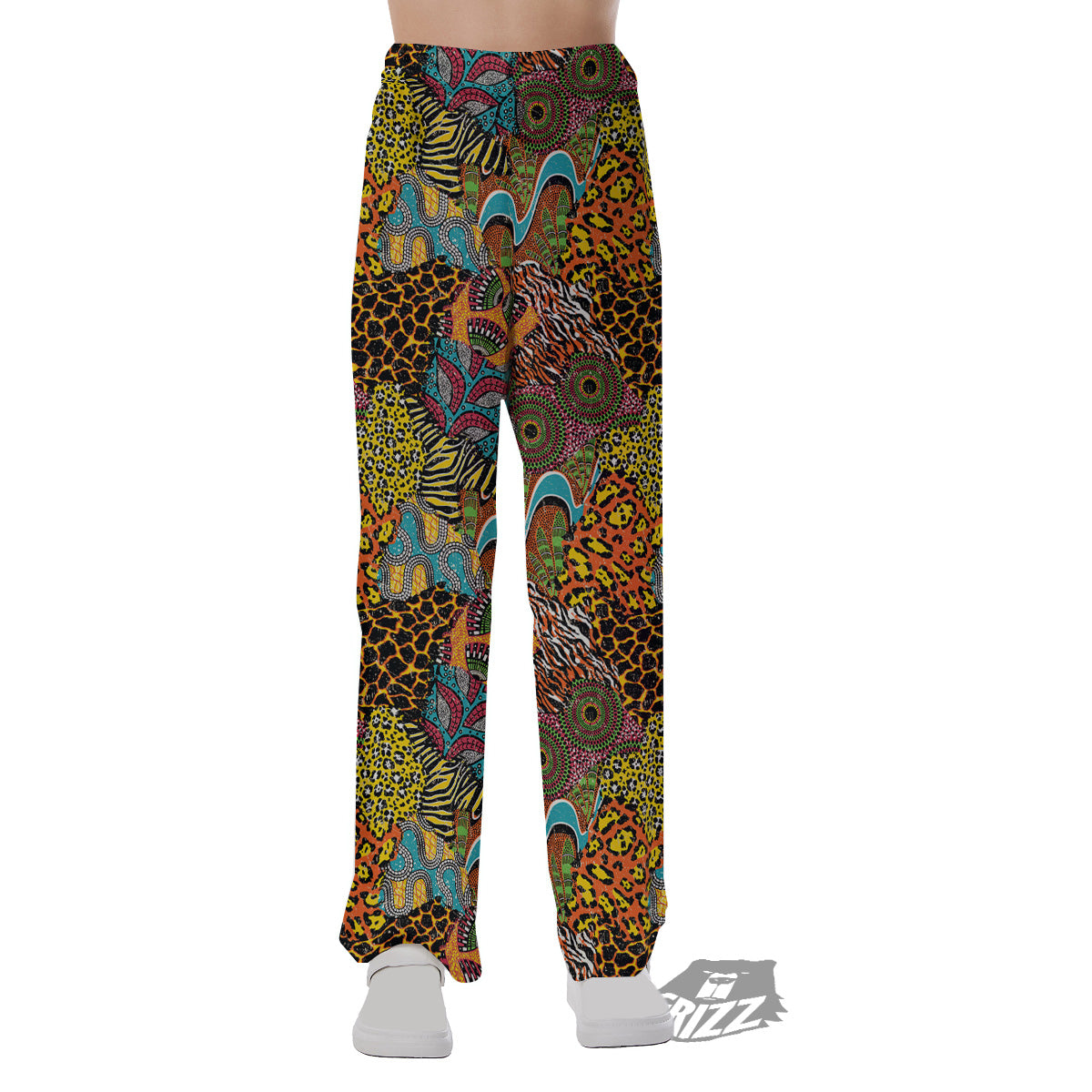 Traditional African And Wild Animal Skins Print Pattern Pajama Pants-grizzshop