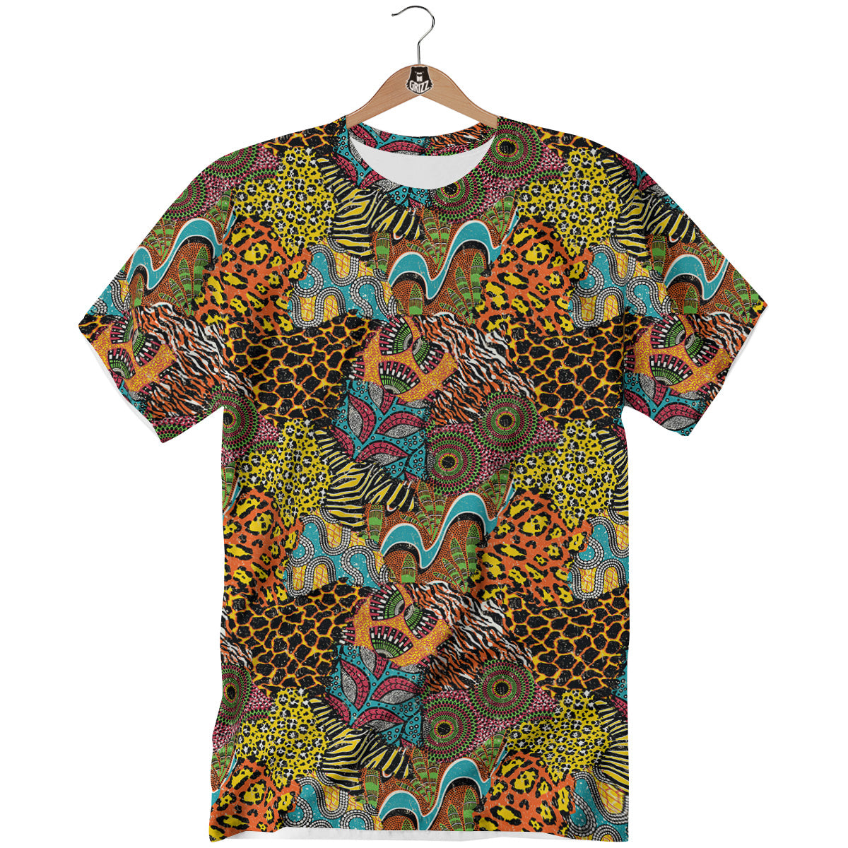 Traditional African And Wild Animal Skins Print Pattern T-Shirt-grizzshop
