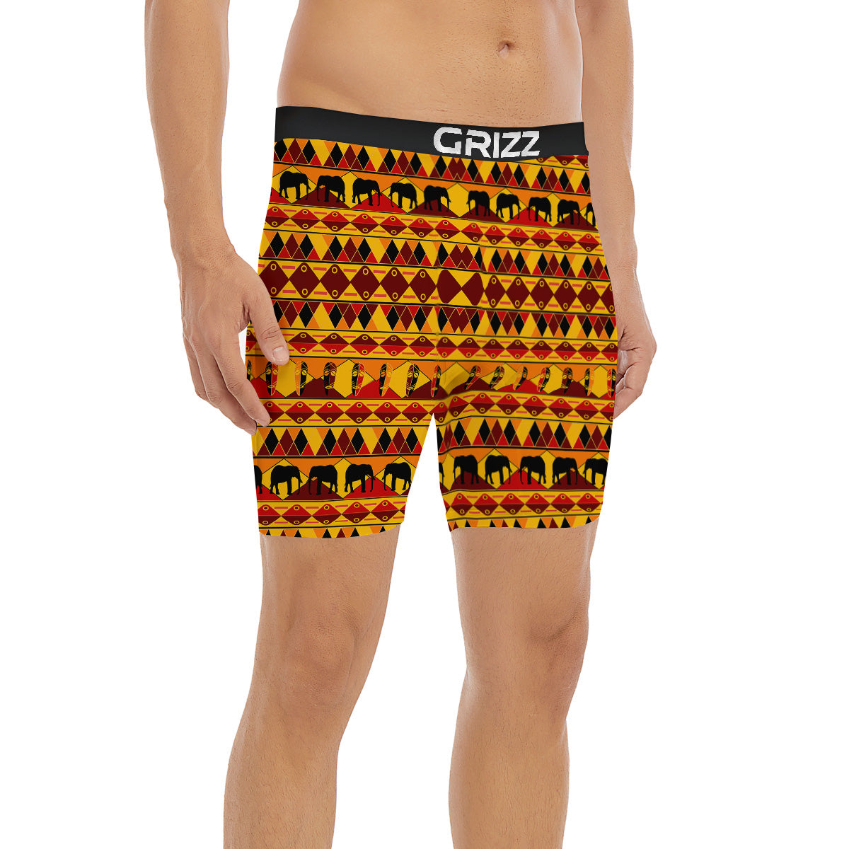 Traditional African Ethnic Print Pattern Boxer Briefs-grizzshop