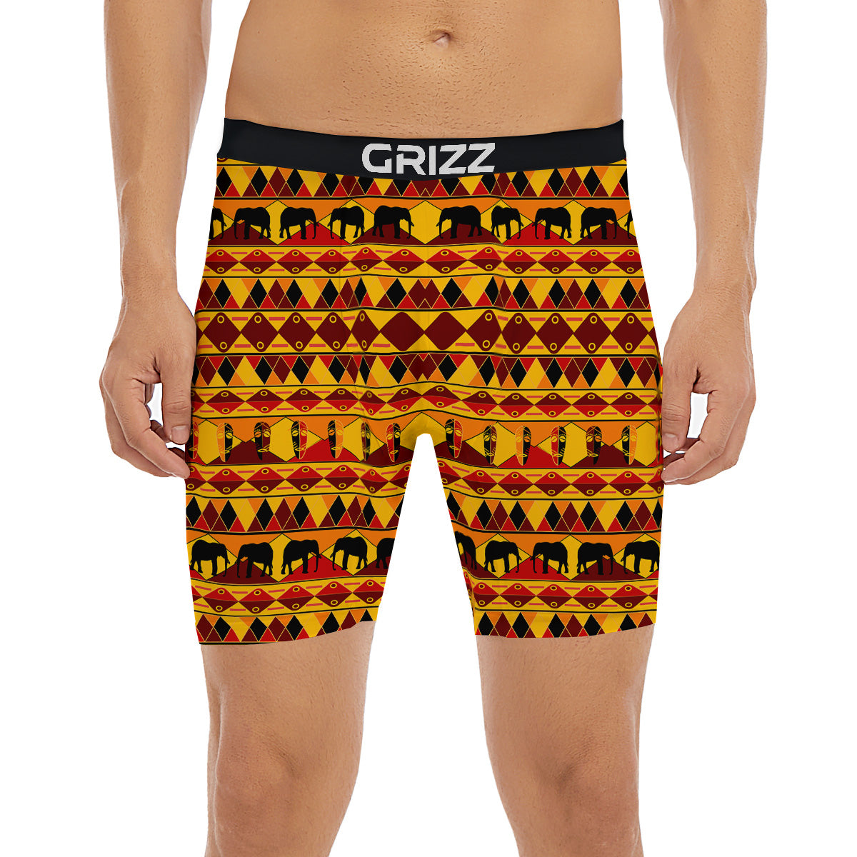 Traditional African Ethnic Print Pattern Boxer Briefs-grizzshop