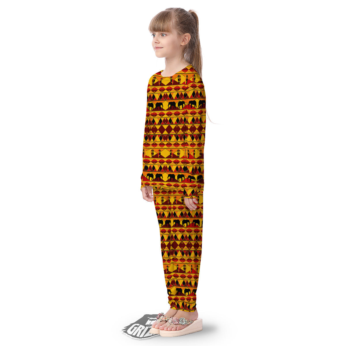 Traditional African Ethnic Print Pattern Kid's Pajamas-grizzshop