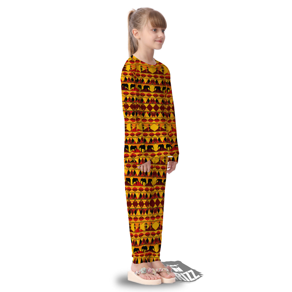 Traditional African Ethnic Print Pattern Kid's Pajamas-grizzshop