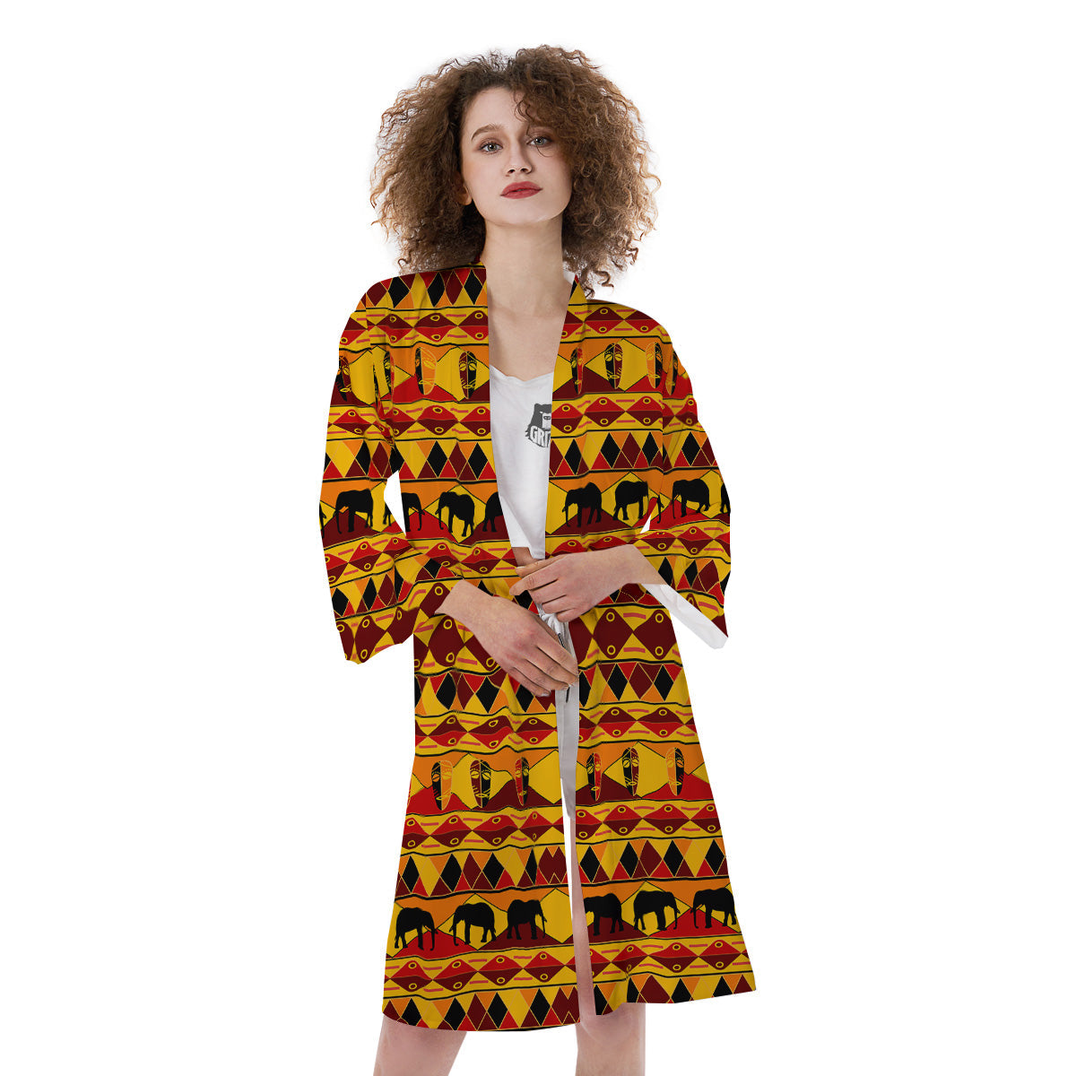 Traditional African Ethnic Print Pattern Kimono-grizzshop