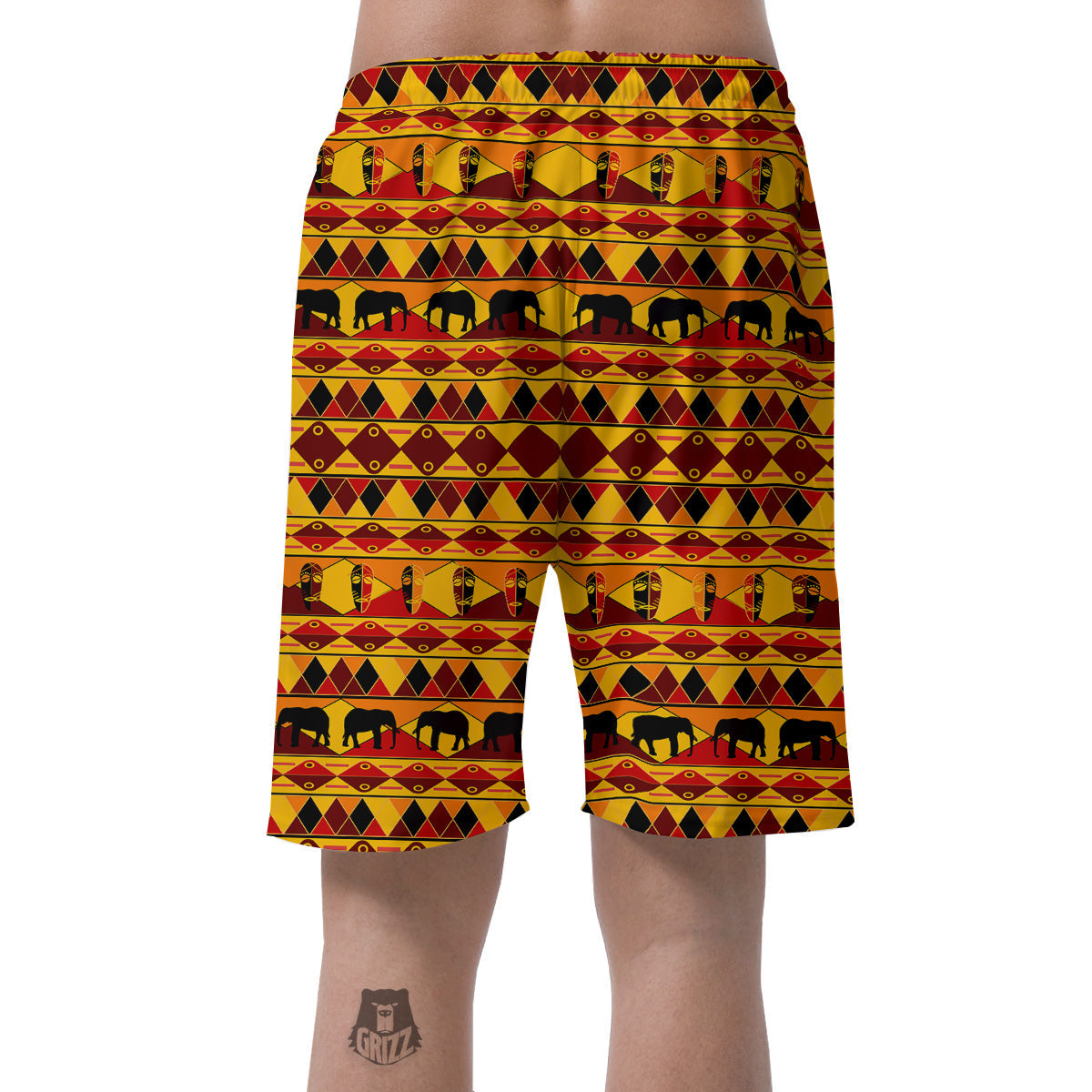 Traditional African Ethnic Print Pattern Men's Shorts-grizzshop