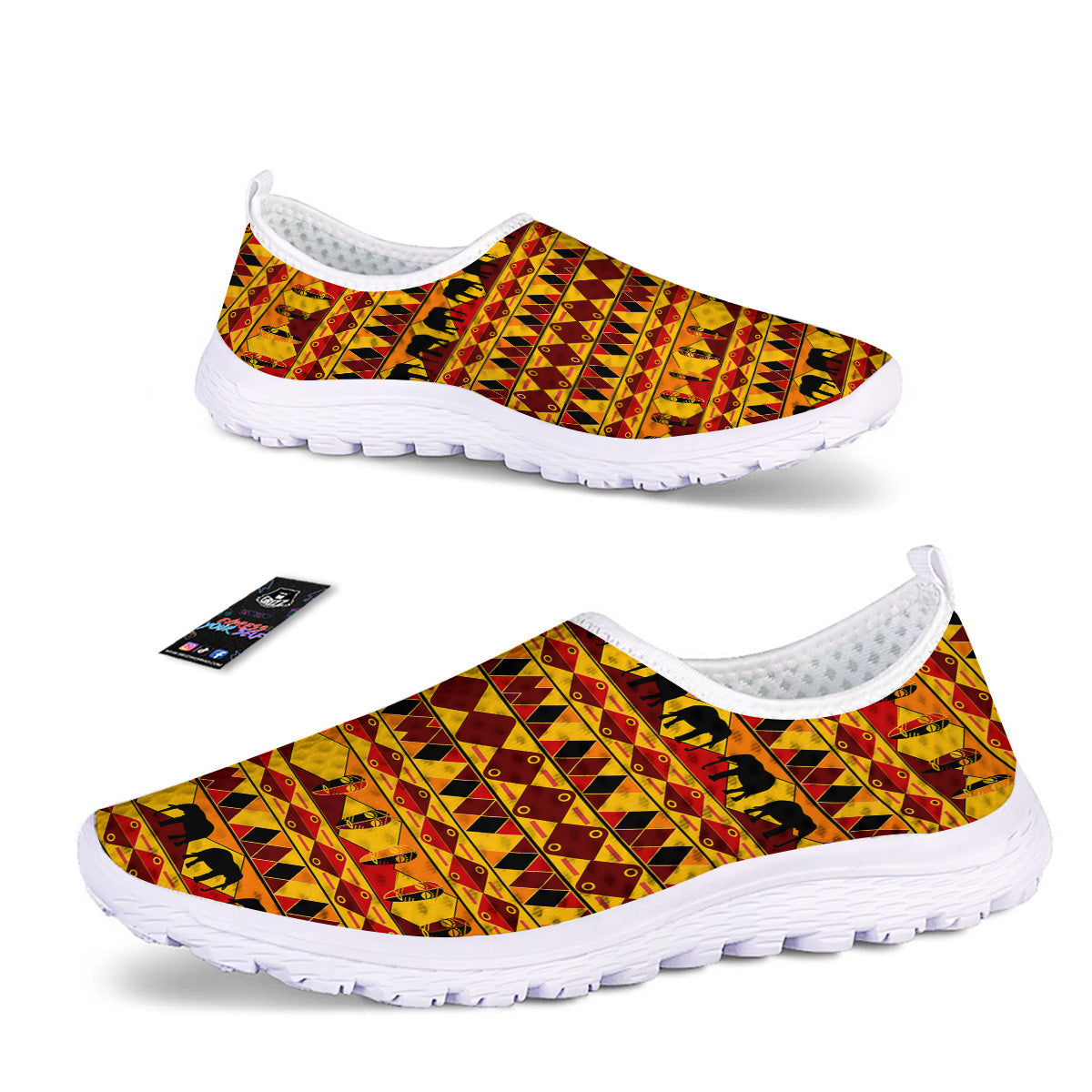 Traditional African Ethnic Print Pattern Nurse Shoes-grizzshop