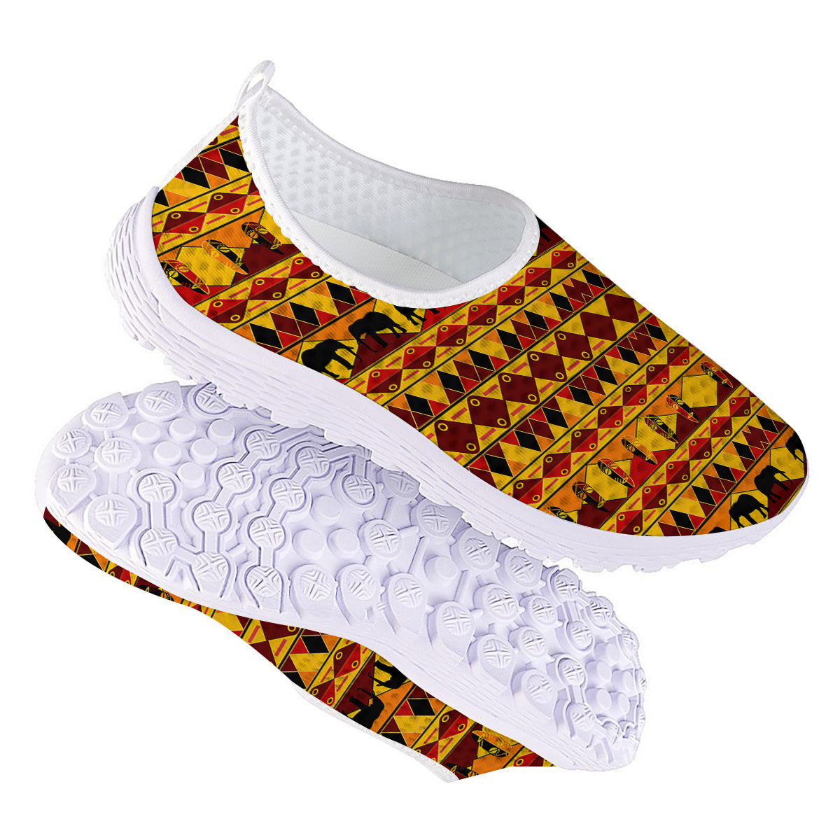 Traditional African Ethnic Print Pattern Nurse Shoes-grizzshop