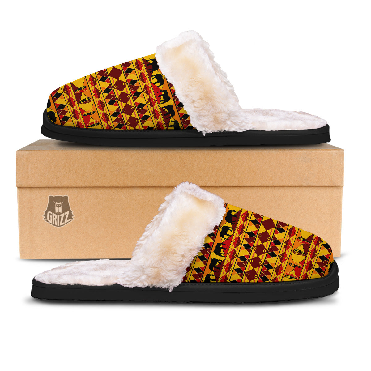 Traditional African Ethnic Print Pattern Slippers-grizzshop
