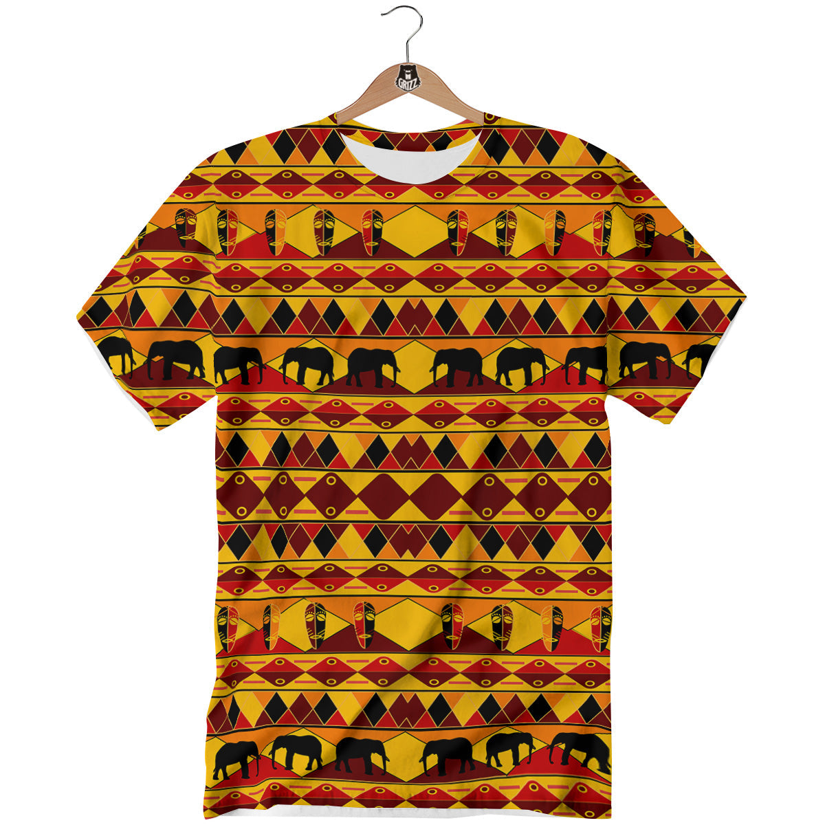 Traditional African Ethnic Print Pattern T-Shirt-grizzshop