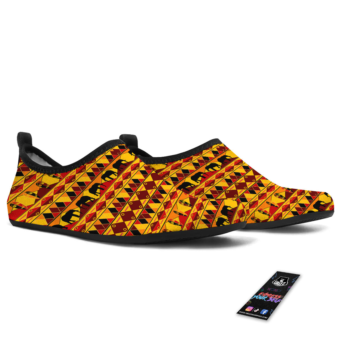 Traditional African Ethnic Print Pattern Water Shoes-grizzshop