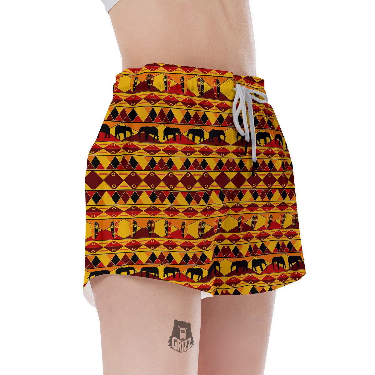 Traditional African Ethnic Print Pattern Women's Shorts-grizzshop
