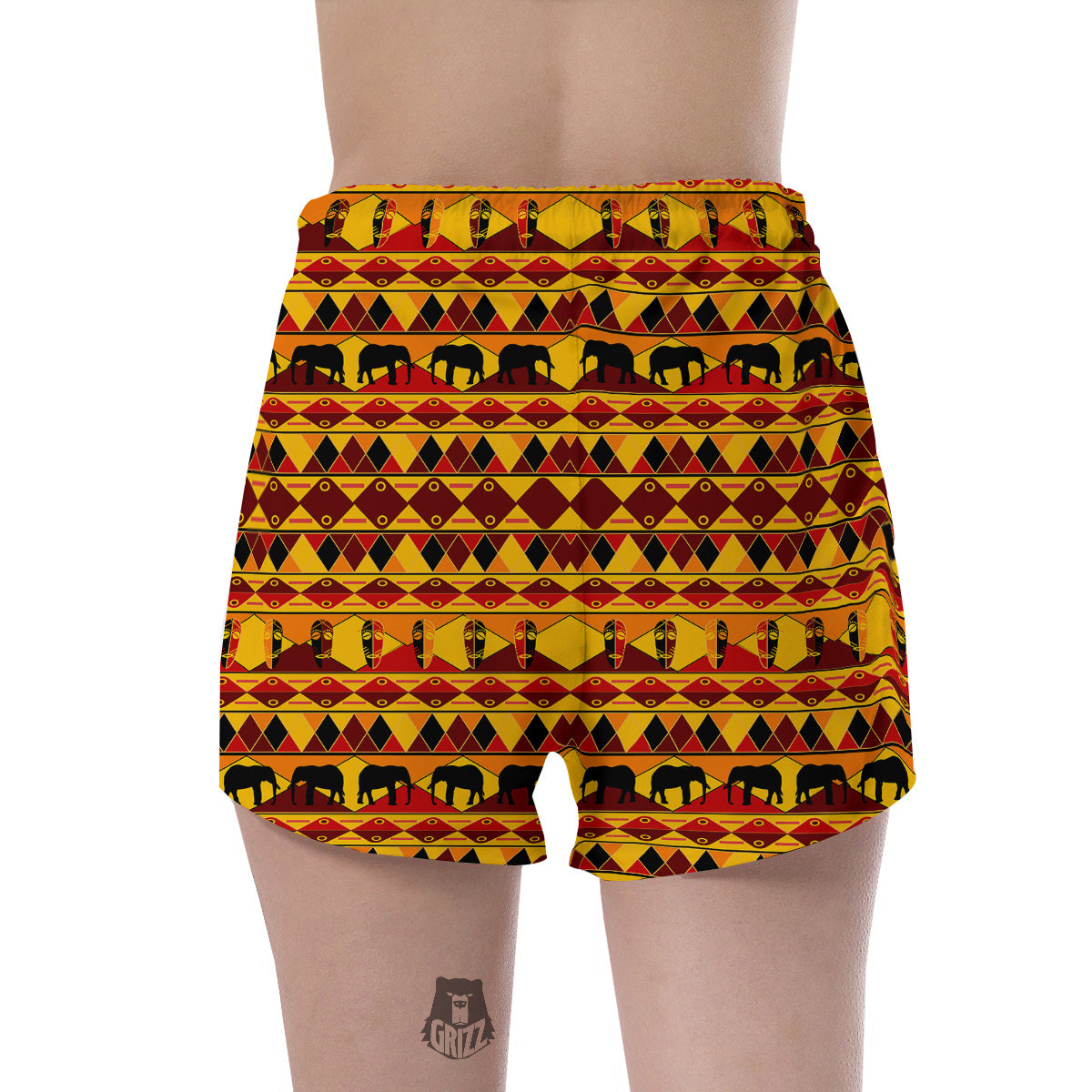 Traditional African Ethnic Print Pattern Women's Shorts-grizzshop