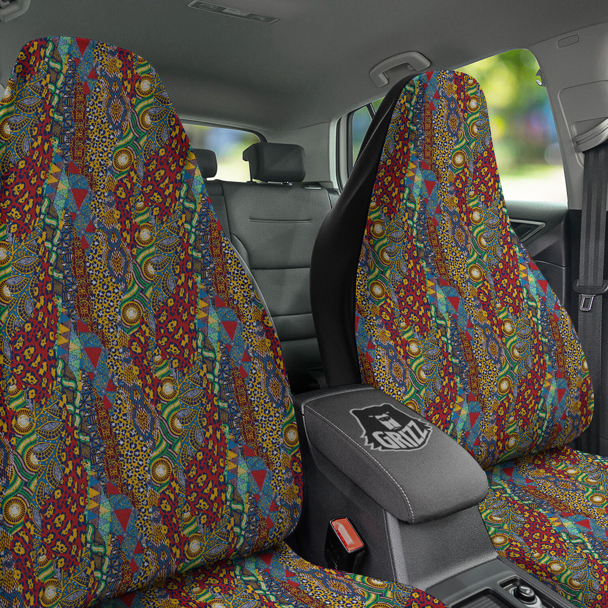 Traditional African Patchwork Animal Skins Print Pattern Car Seat Covers-grizzshop