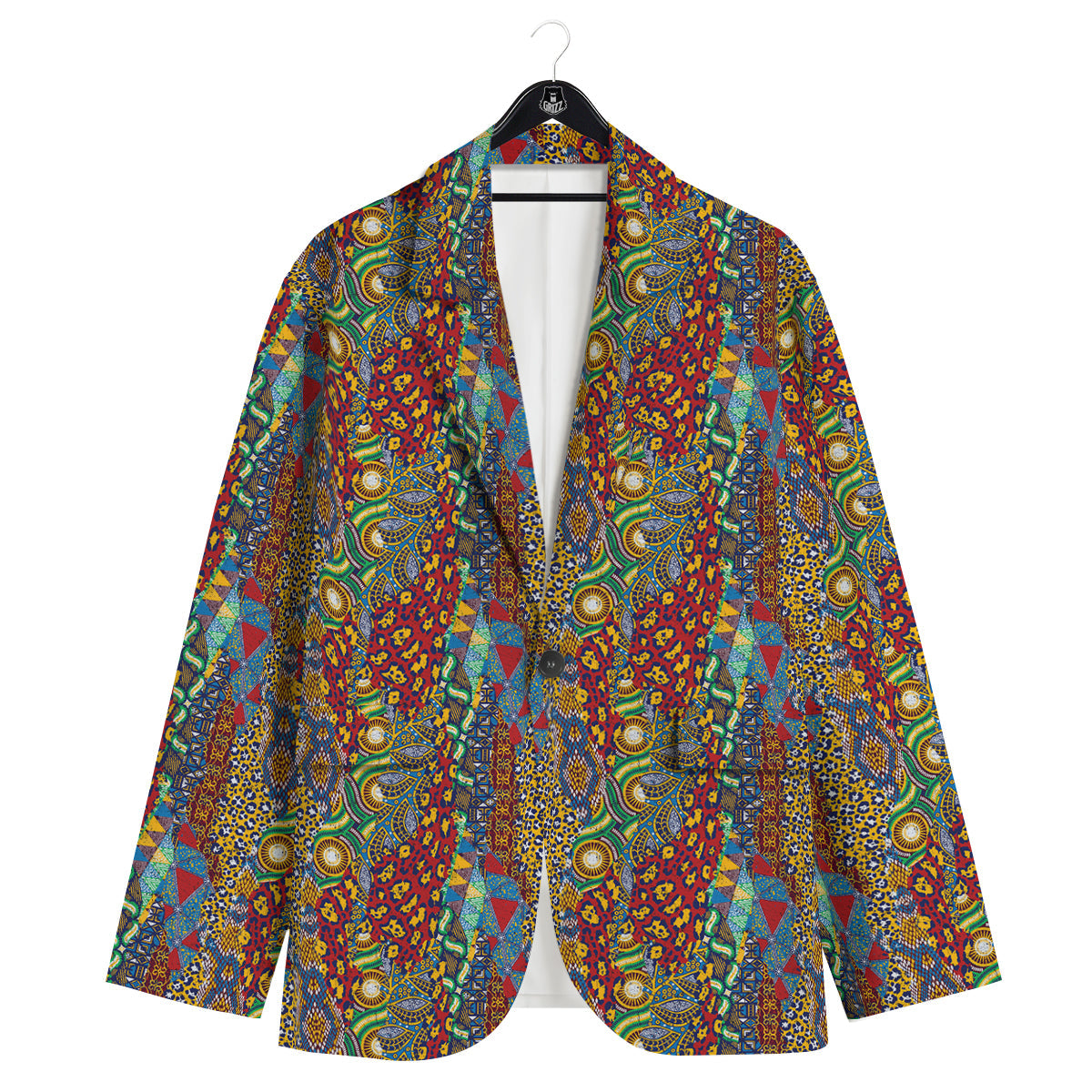 Traditional African Patchwork Animal Skins Print Pattern Men's Sport Coat-grizzshop