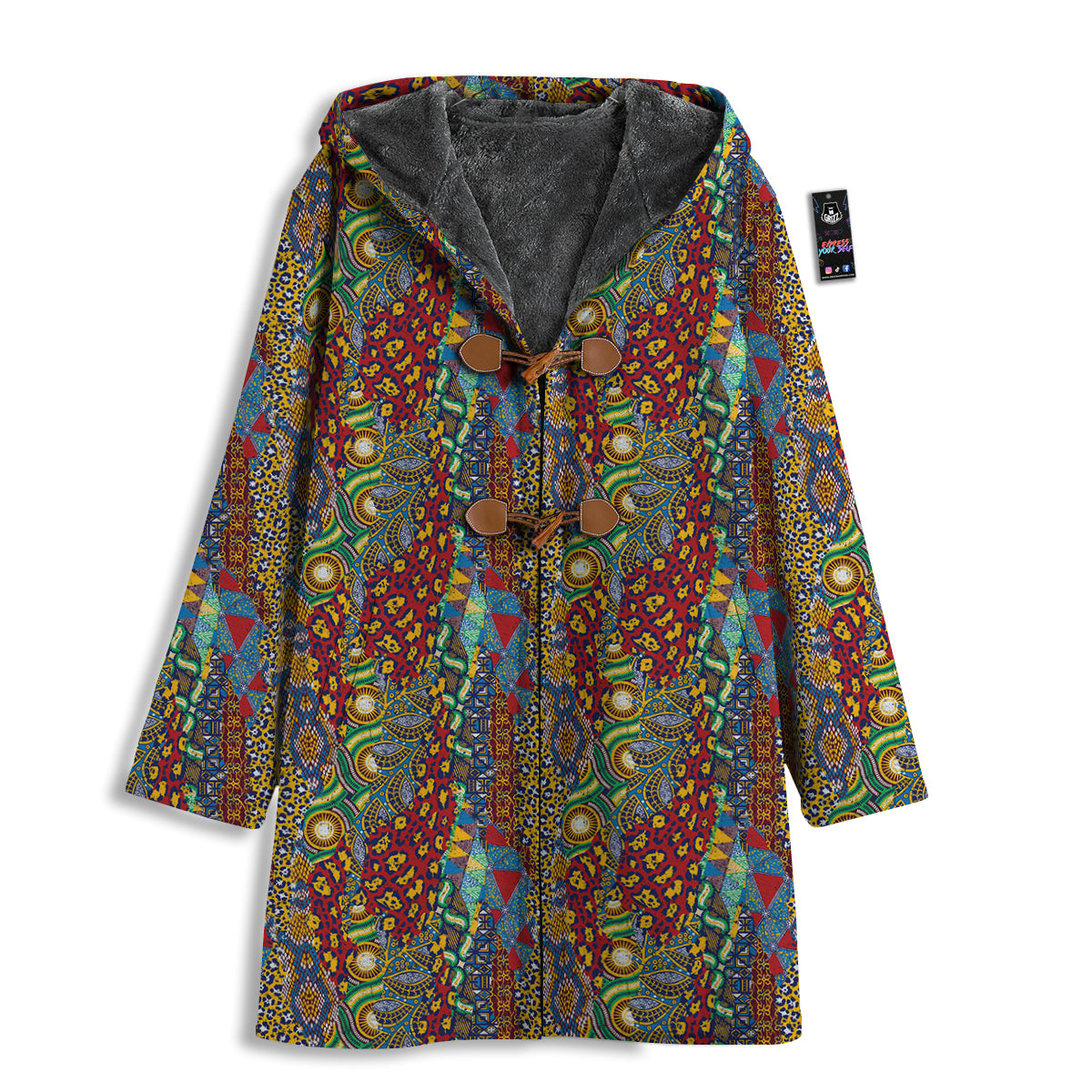 Traditional African Patchwork Animal Skins Print Pattern Men's Windbreaker Jacket-grizzshop