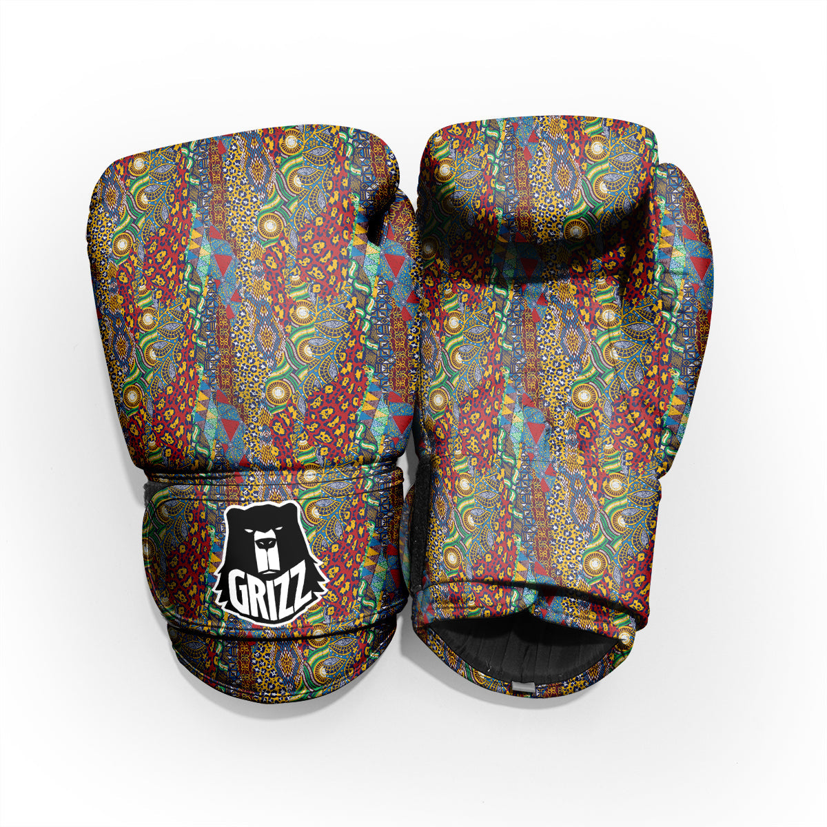 Traditional African Patchwork Animal Skins Print Pattern Pro Boxing Glove