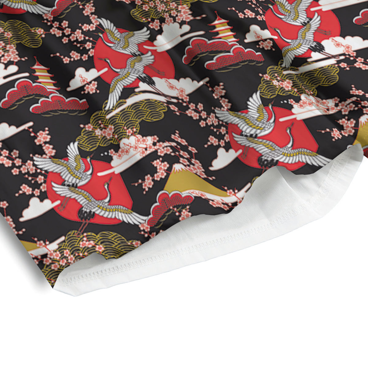 Traditional Japanese Print Pattern Men's Athletic Shorts