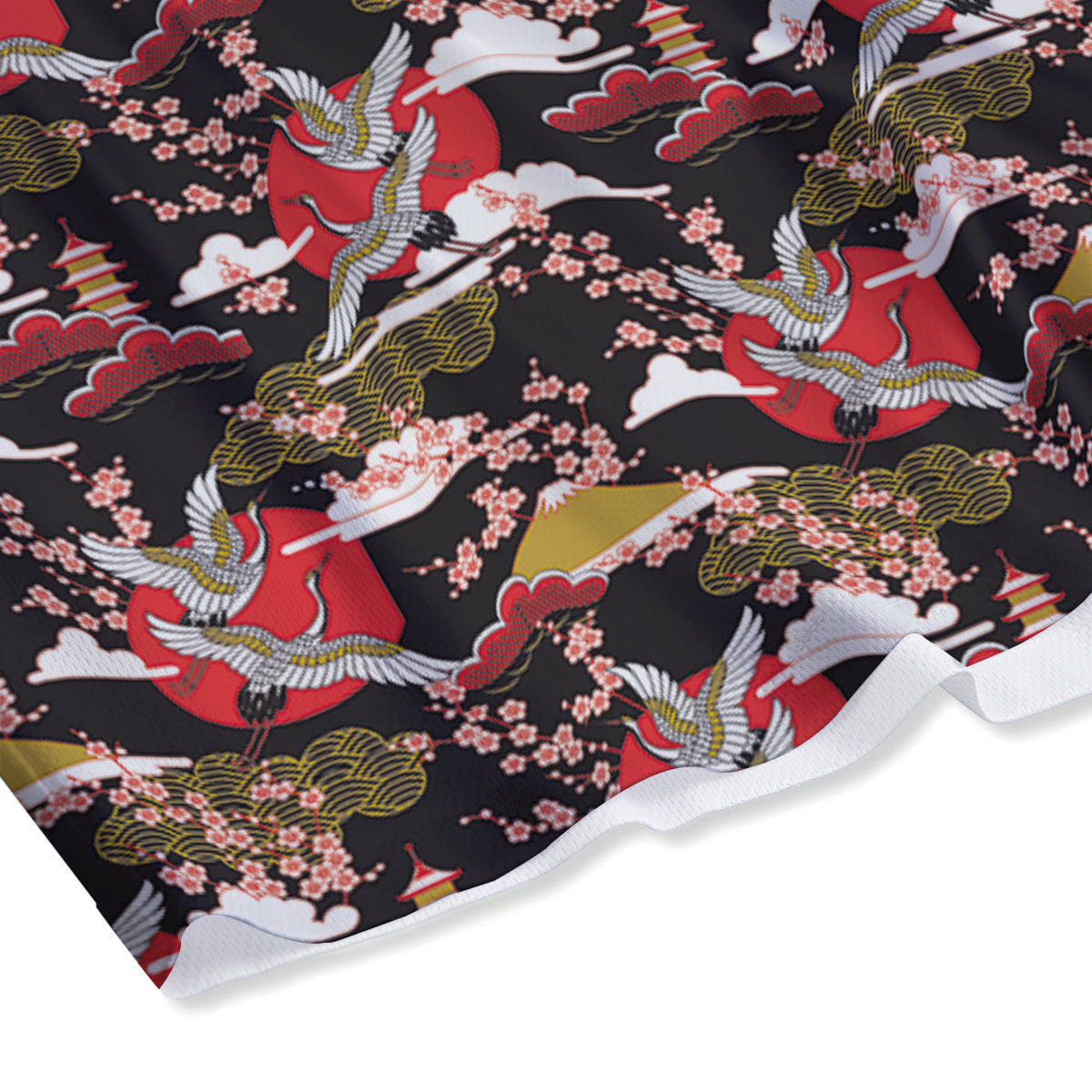 Traditional Japanese Print Pattern Mesh Shorts
