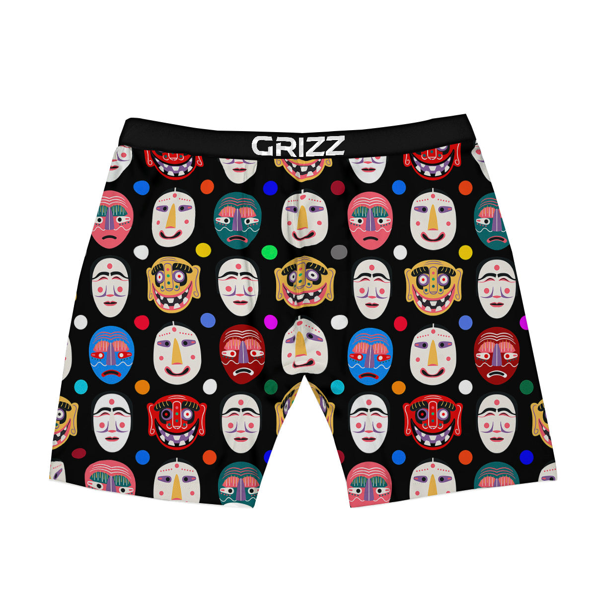 Traditional Korean Masks Print Pattern Boxer Briefs-grizzshop