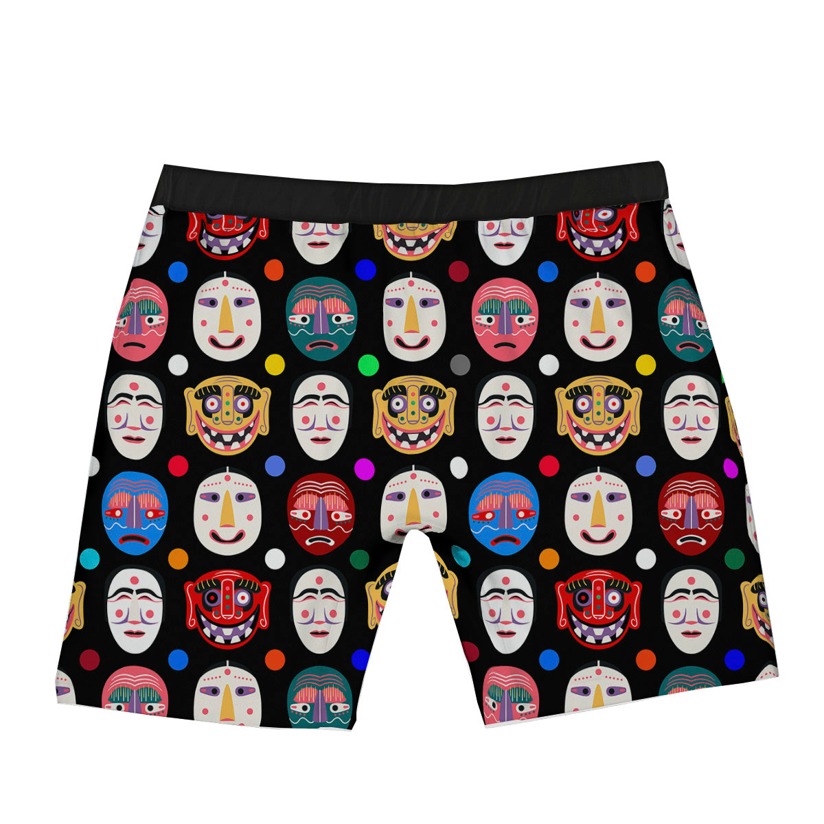 Traditional Korean Masks Print Pattern Boxer Briefs-grizzshop