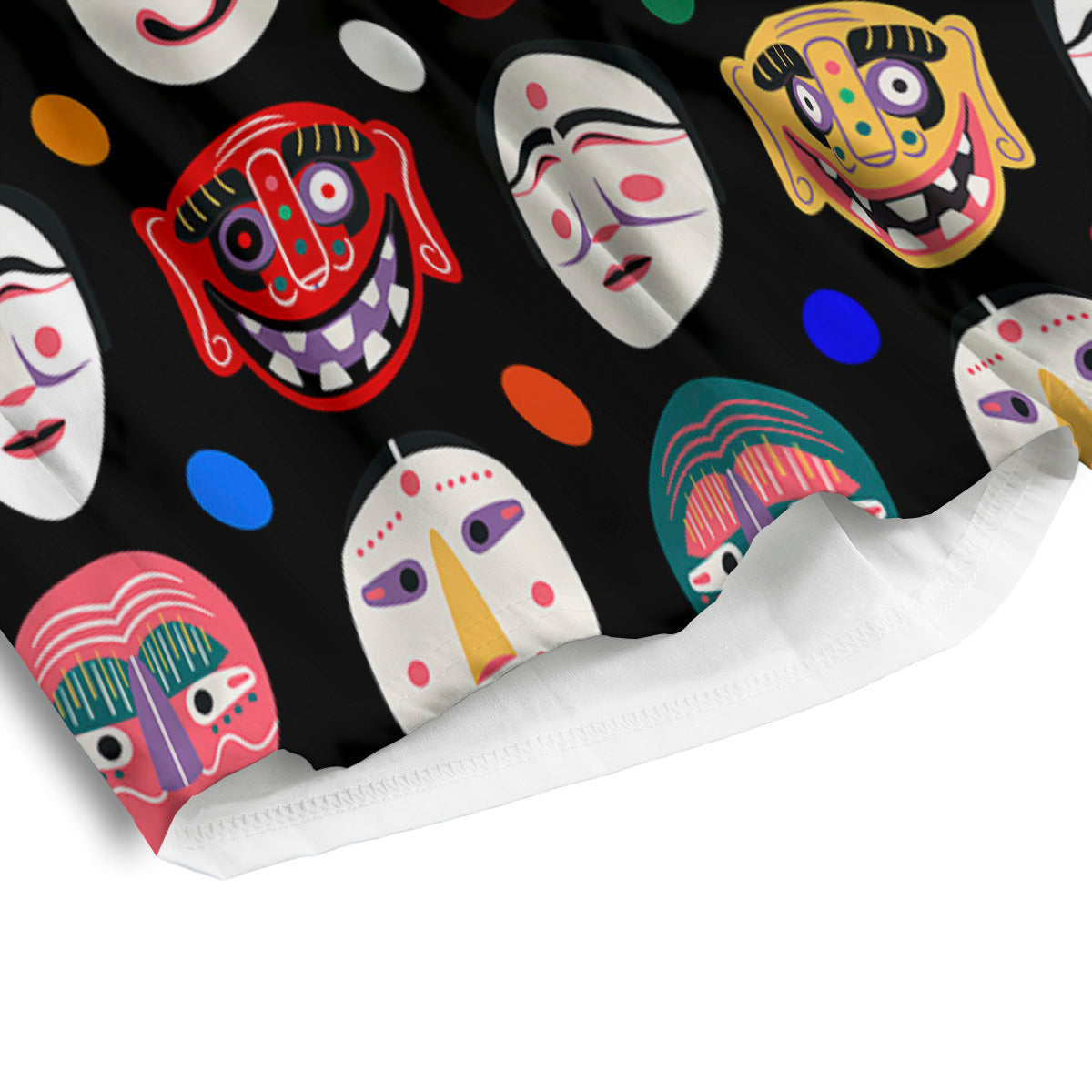 Traditional Korean Masks Print Pattern Men's Athletic Shorts