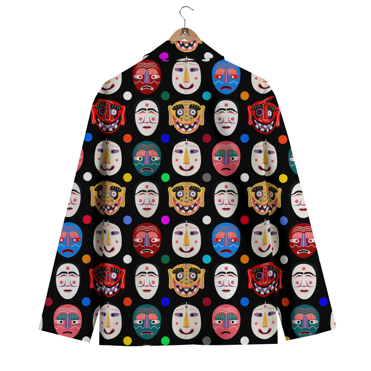 Traditional Korean Masks Print Pattern Men's Blazer-grizzshop