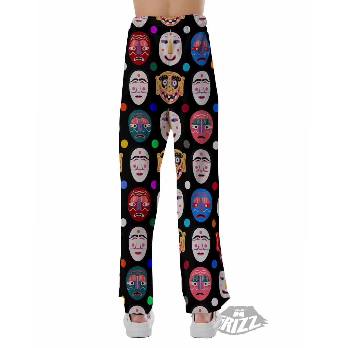 Traditional Korean Masks Print Pattern Pajama Pants-grizzshop
