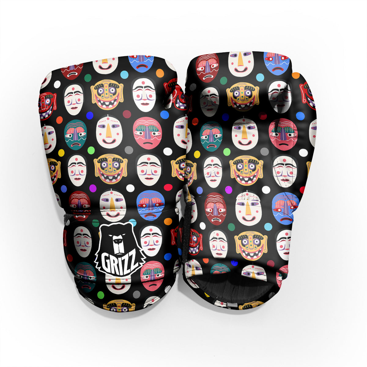 Traditional Korean Masks Print Pattern Pro Boxing Glove