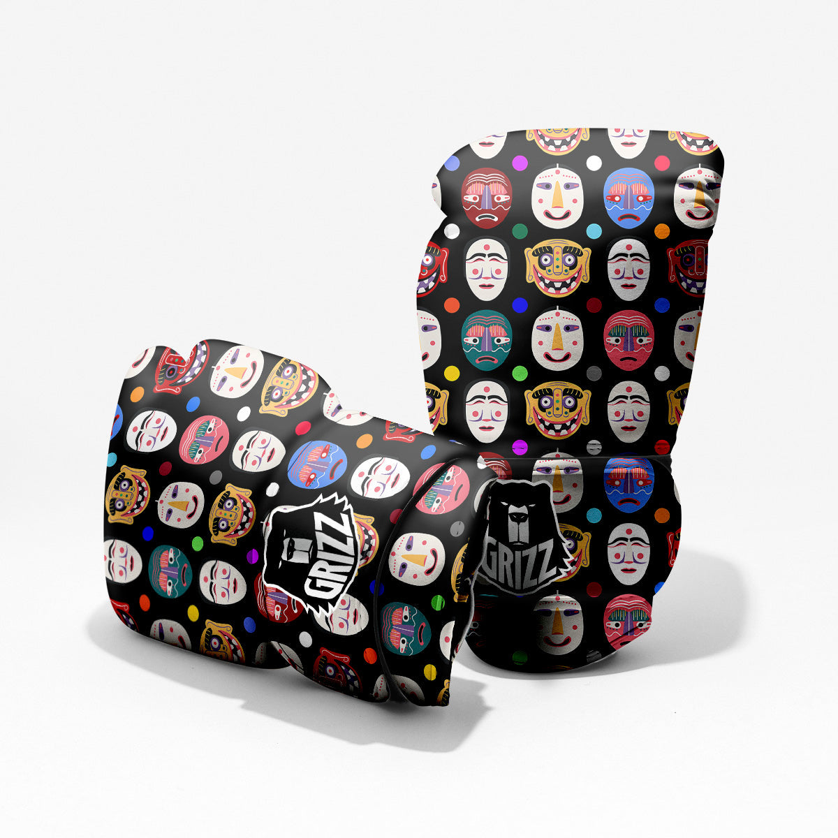 Traditional Korean Masks Print Pattern Pro Boxing Glove