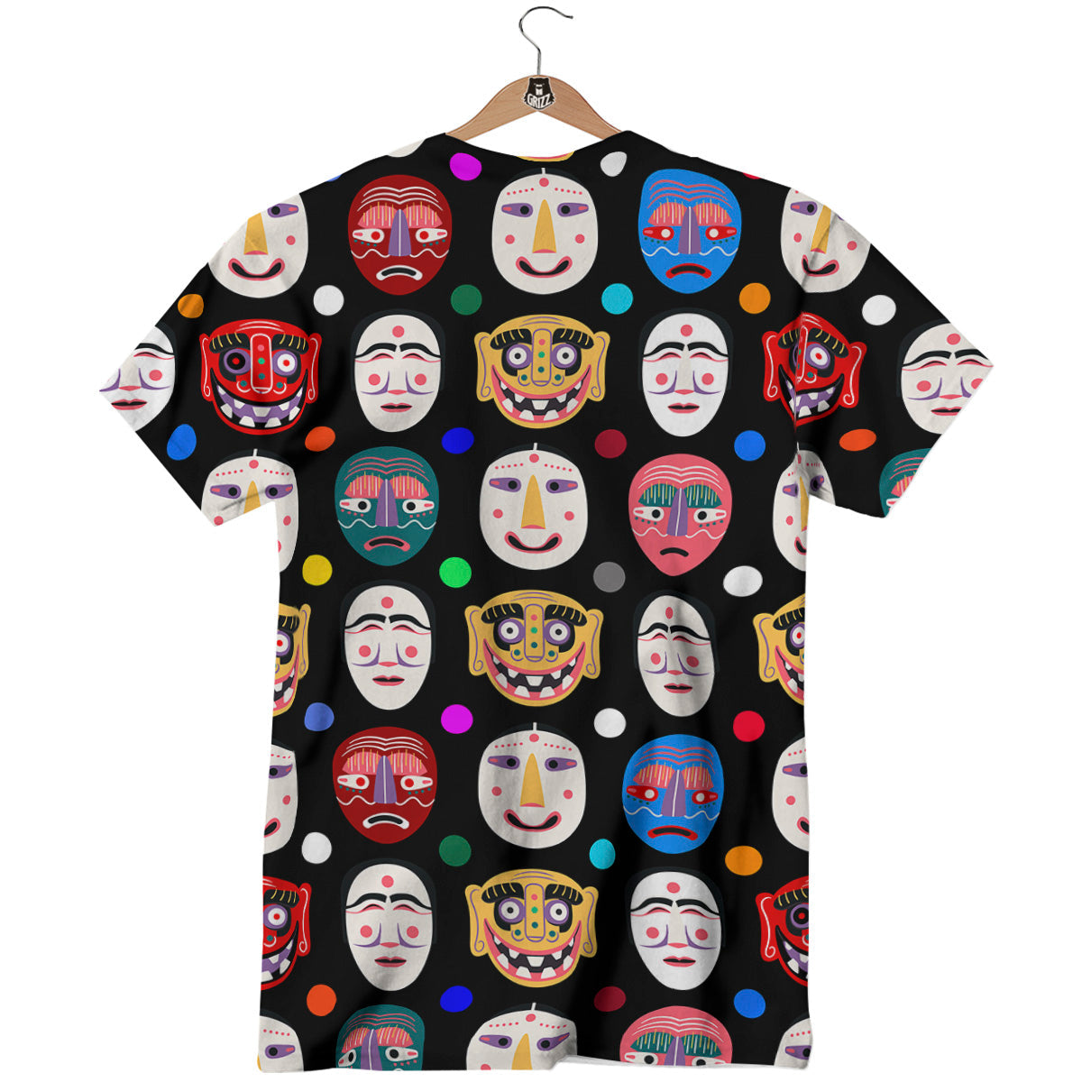 Traditional Korean Masks Print Pattern T-Shirt-grizzshop