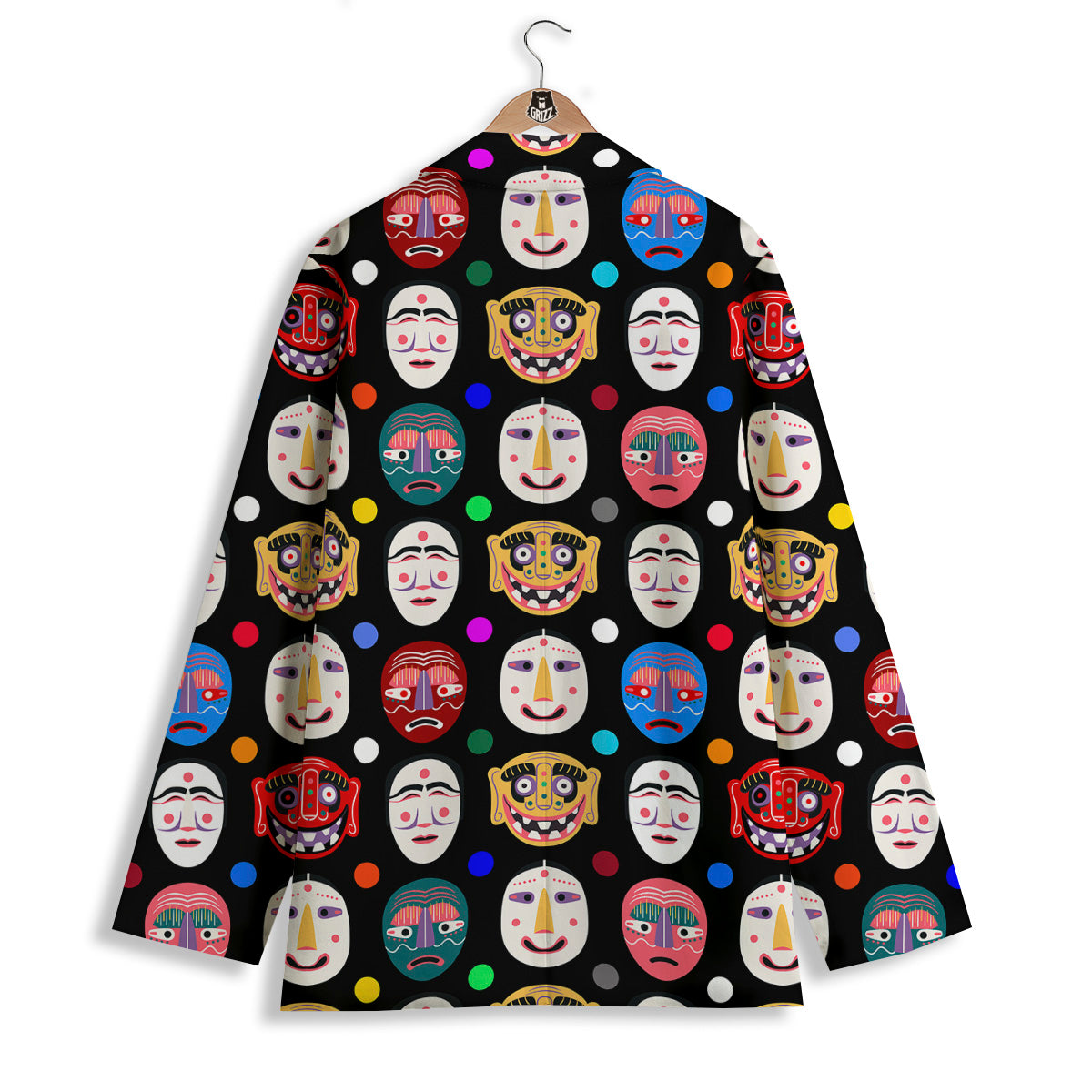 Traditional Korean Masks Print Pattern Women's Blazer-grizzshop