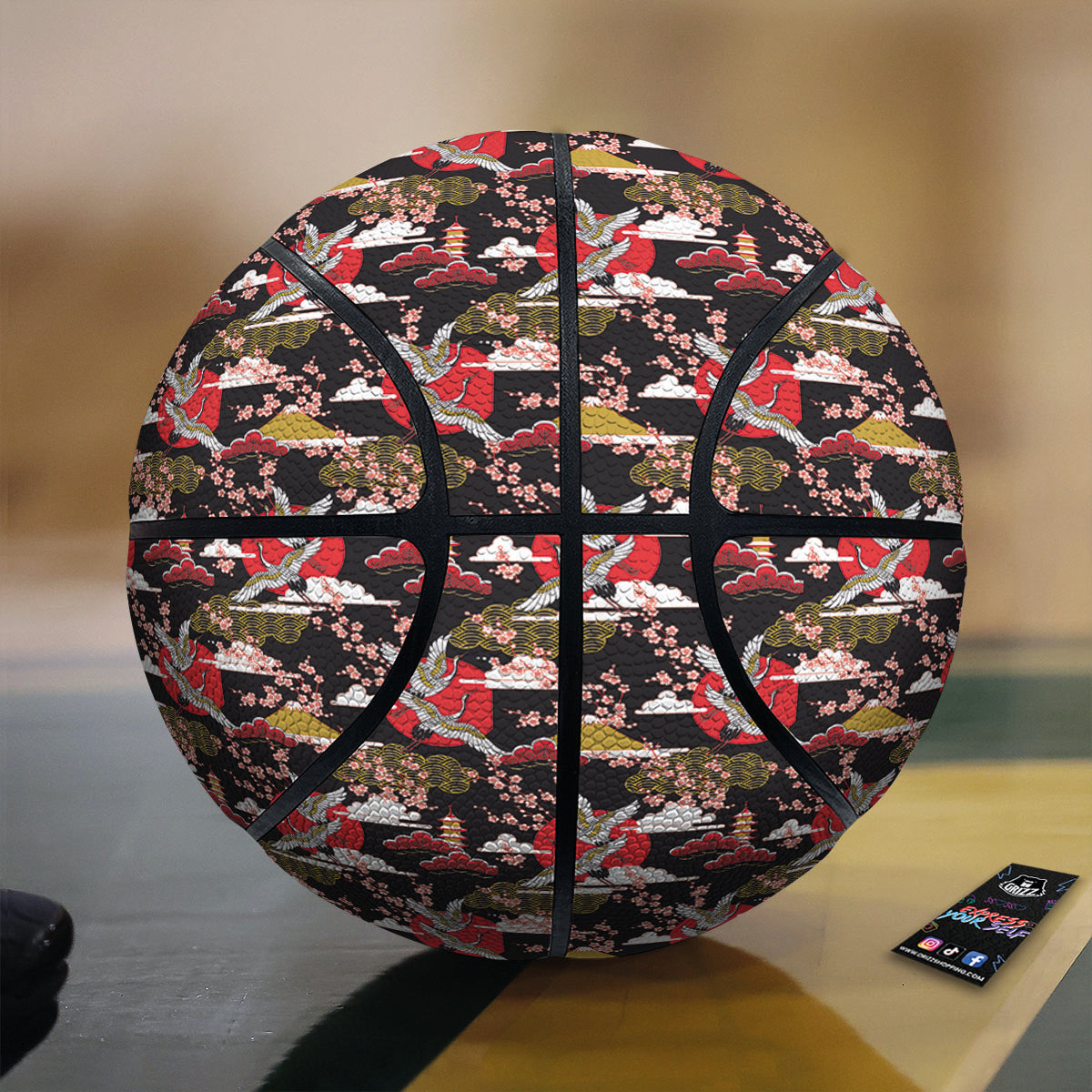 Traditional Japanese Print Pattern Basketball