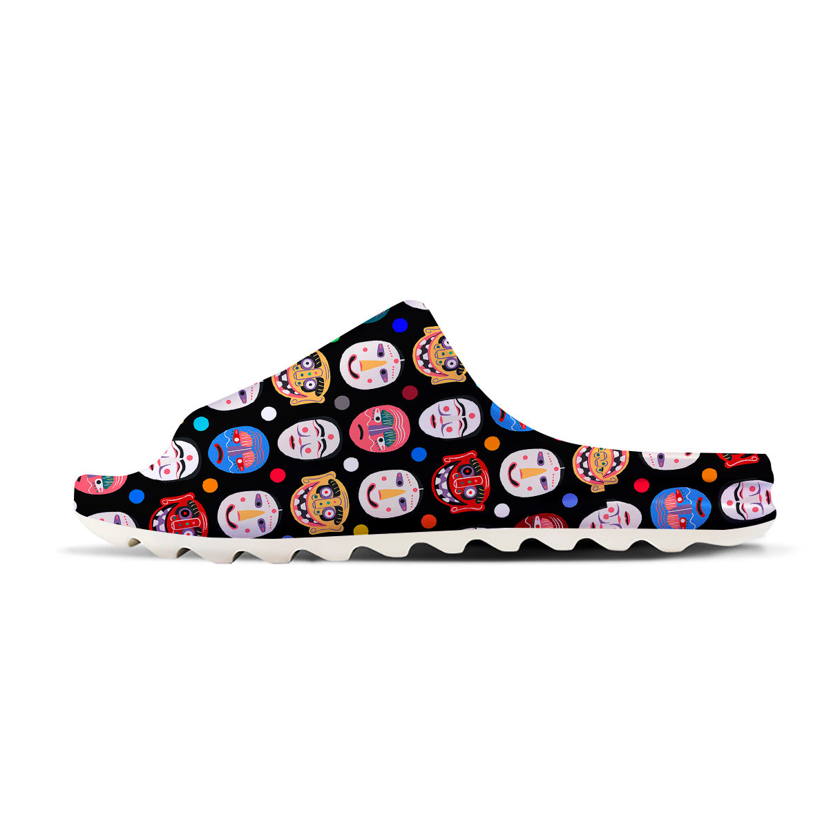 Traditional Korean Masks Print Pattern Sandals