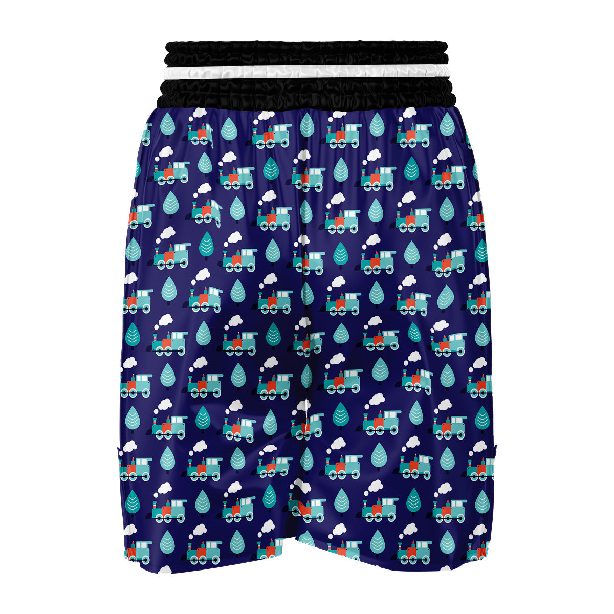 Train And Tree Print Pattern Boxing Shorts-grizzshop