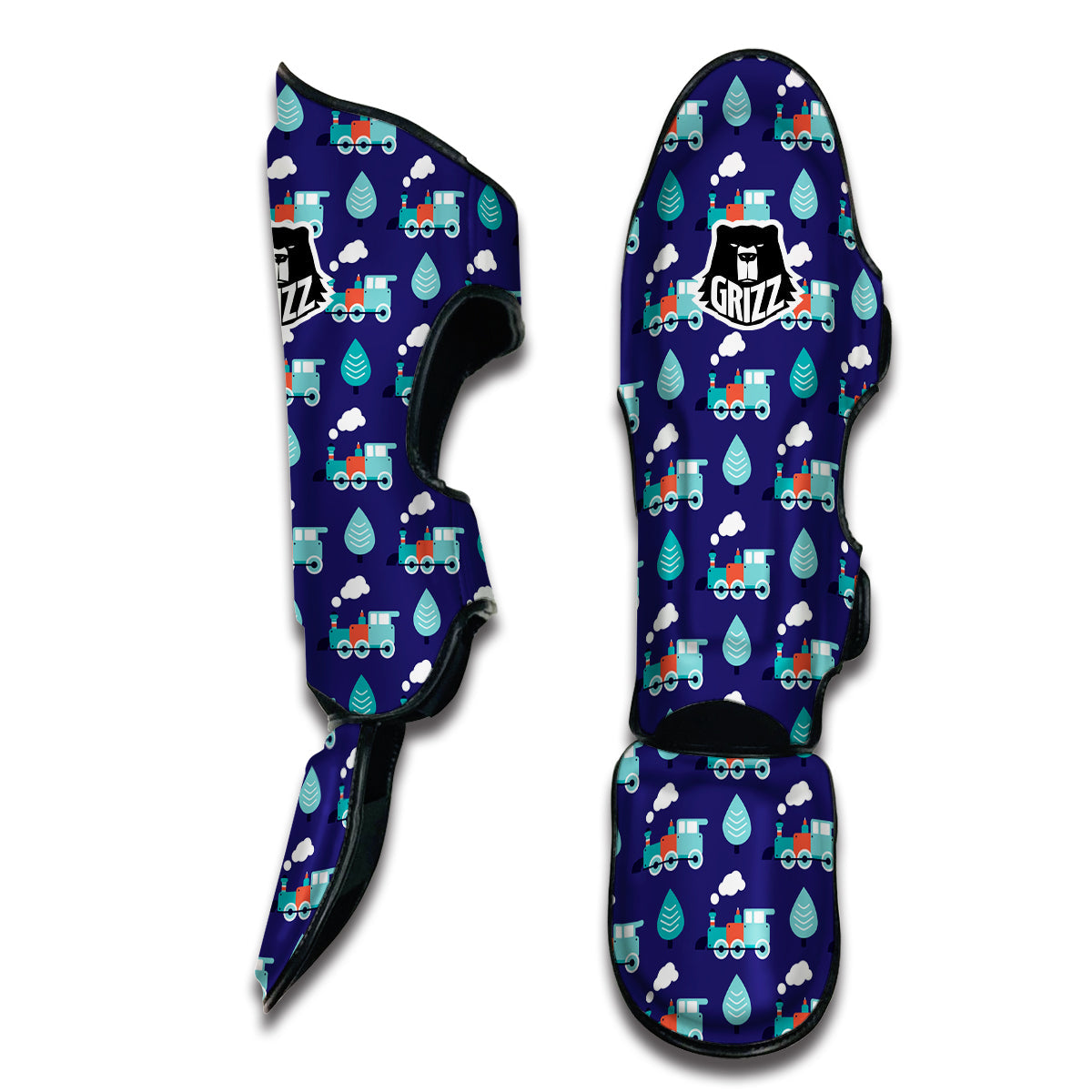 Train And Tree Print Pattern Muay Thai Shin Guards-grizzshop