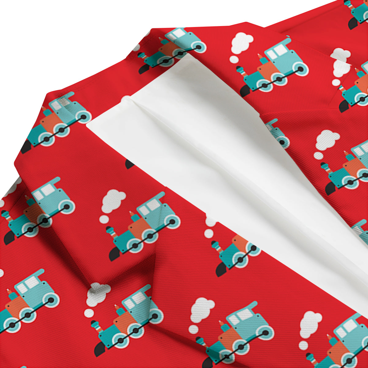 Train Red Print Pattern Men's Blazer-grizzshop