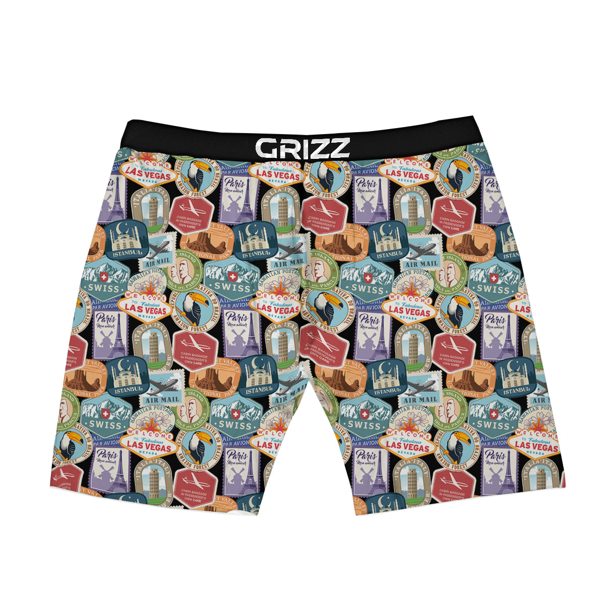Travel Destinations Print Pattern Boxer Briefs-grizzshop