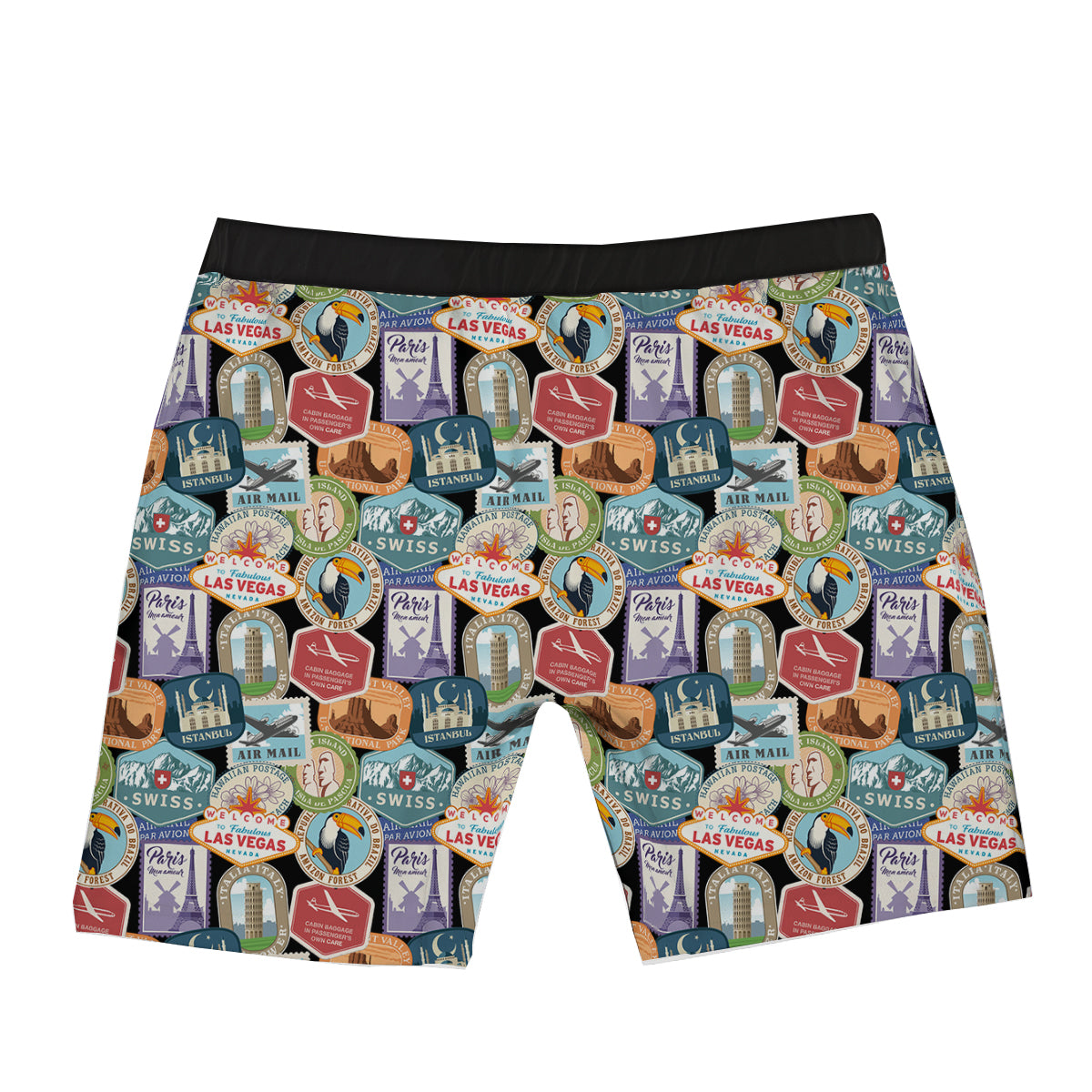 Travel Destinations Print Pattern Boxer Briefs-grizzshop