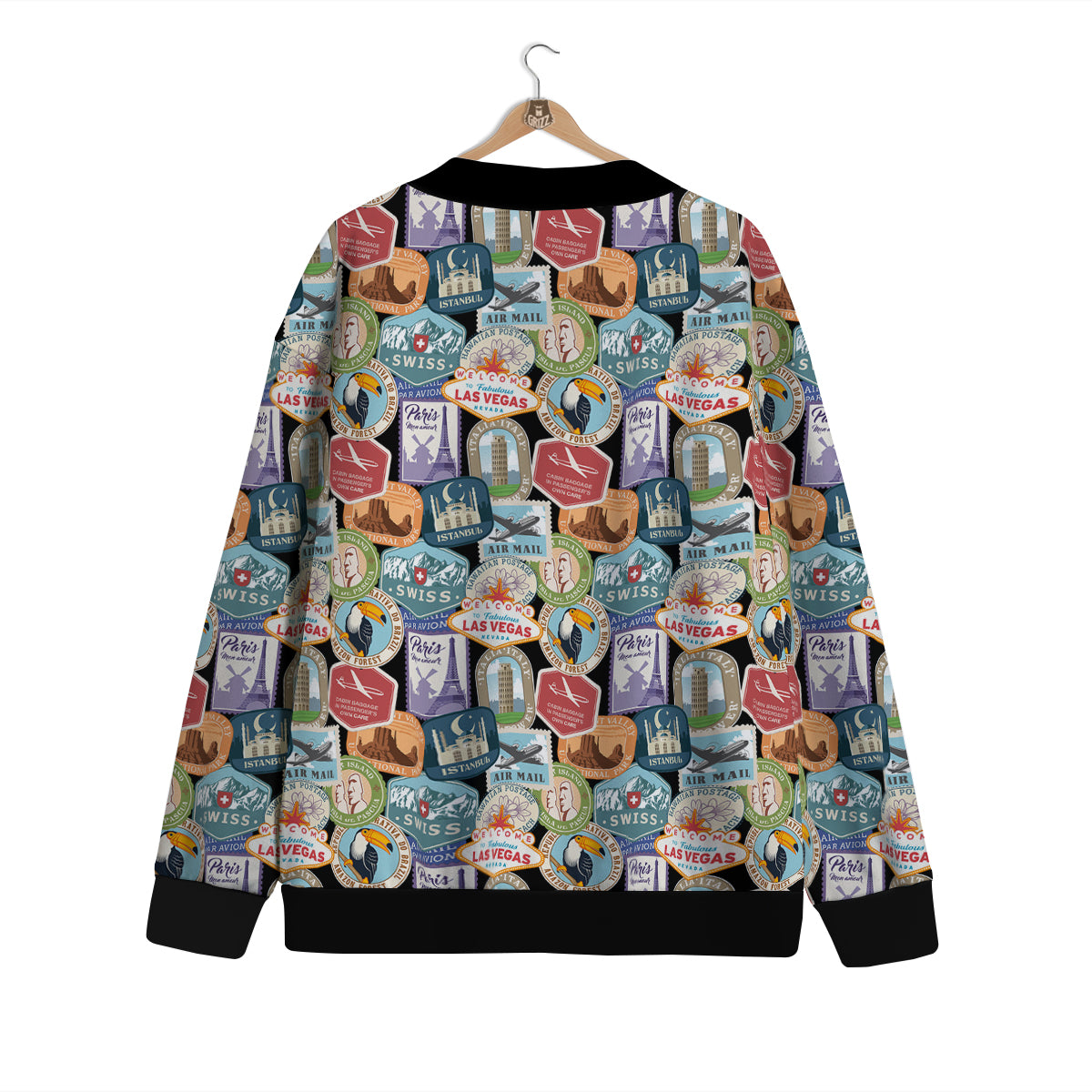 Travel Destinations Print Pattern Cardigan-grizzshop