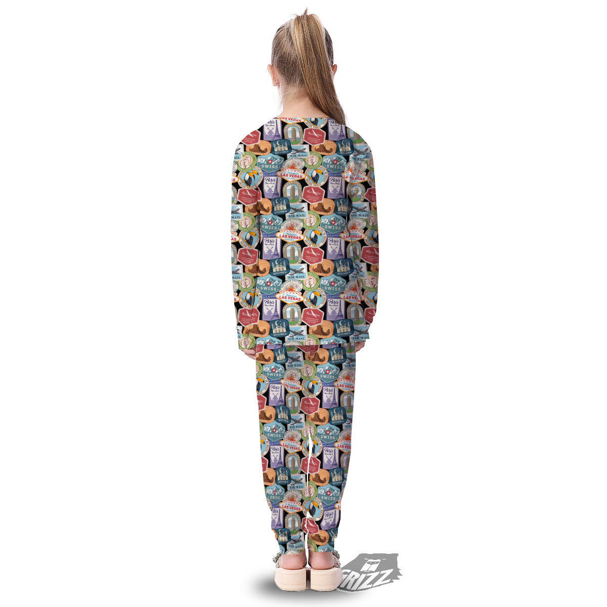 Travel Destinations Print Pattern Kid's Pajamas-grizzshop