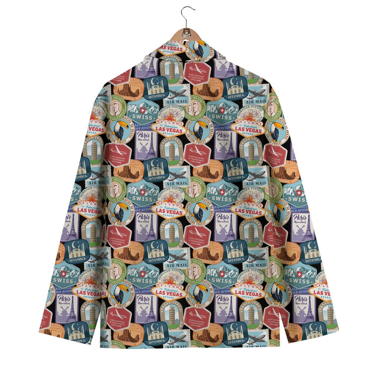 Travel Destinations Print Pattern Men's Blazer-grizzshop